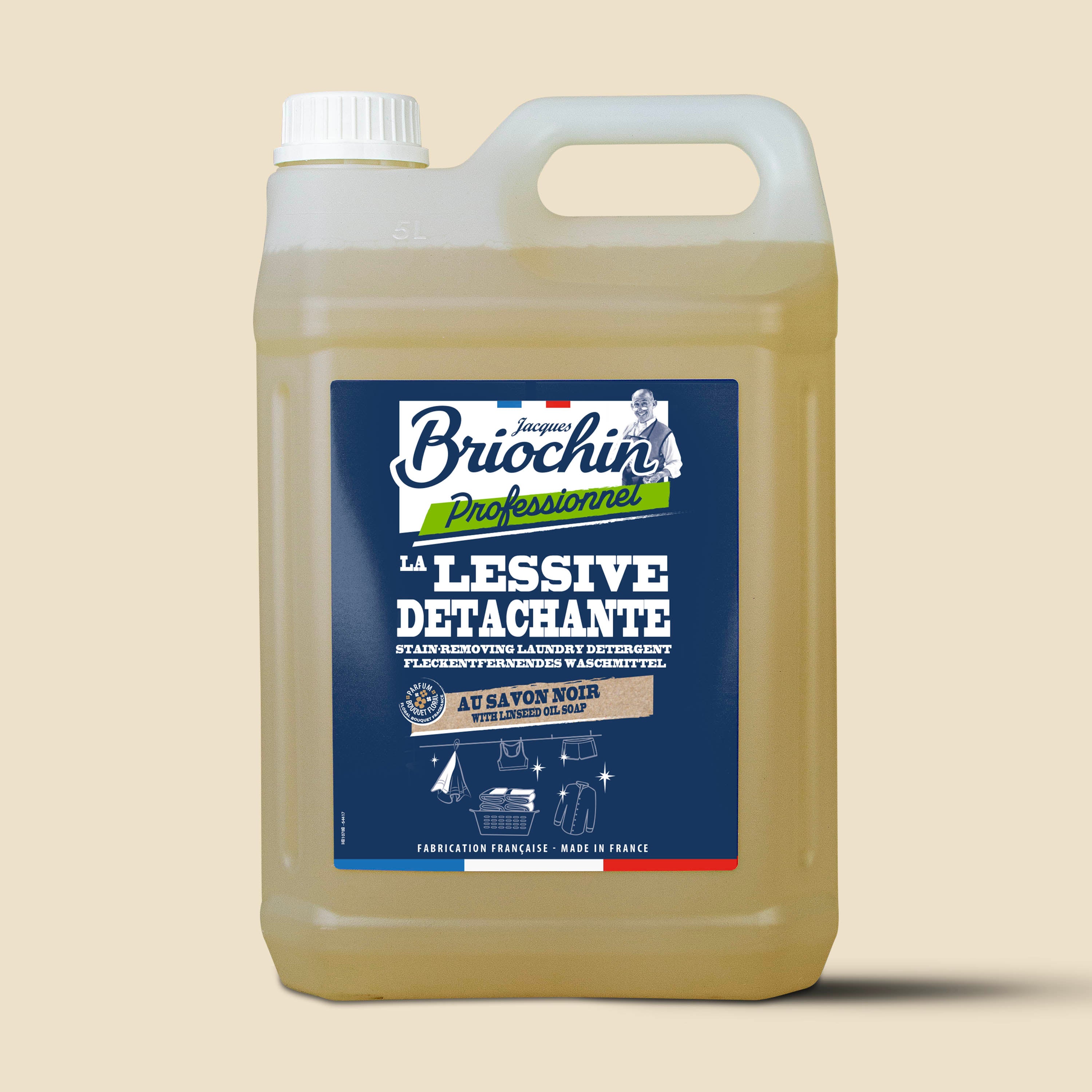 JACQUES BRIOCHIN PRO - La Lessive au Savon Noir - Détachante 5L Parfum bouquet floral