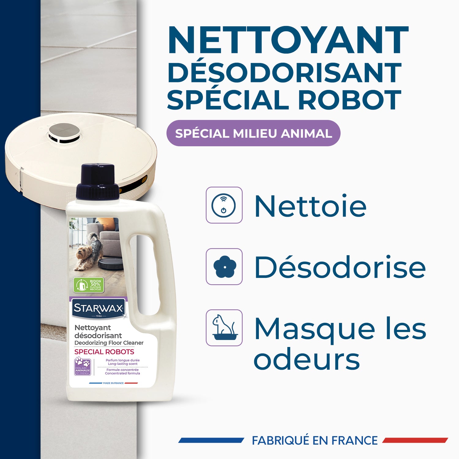 STARWAX - Nettoyant désodorisant Spécial Robot 1L Parfum longue durée