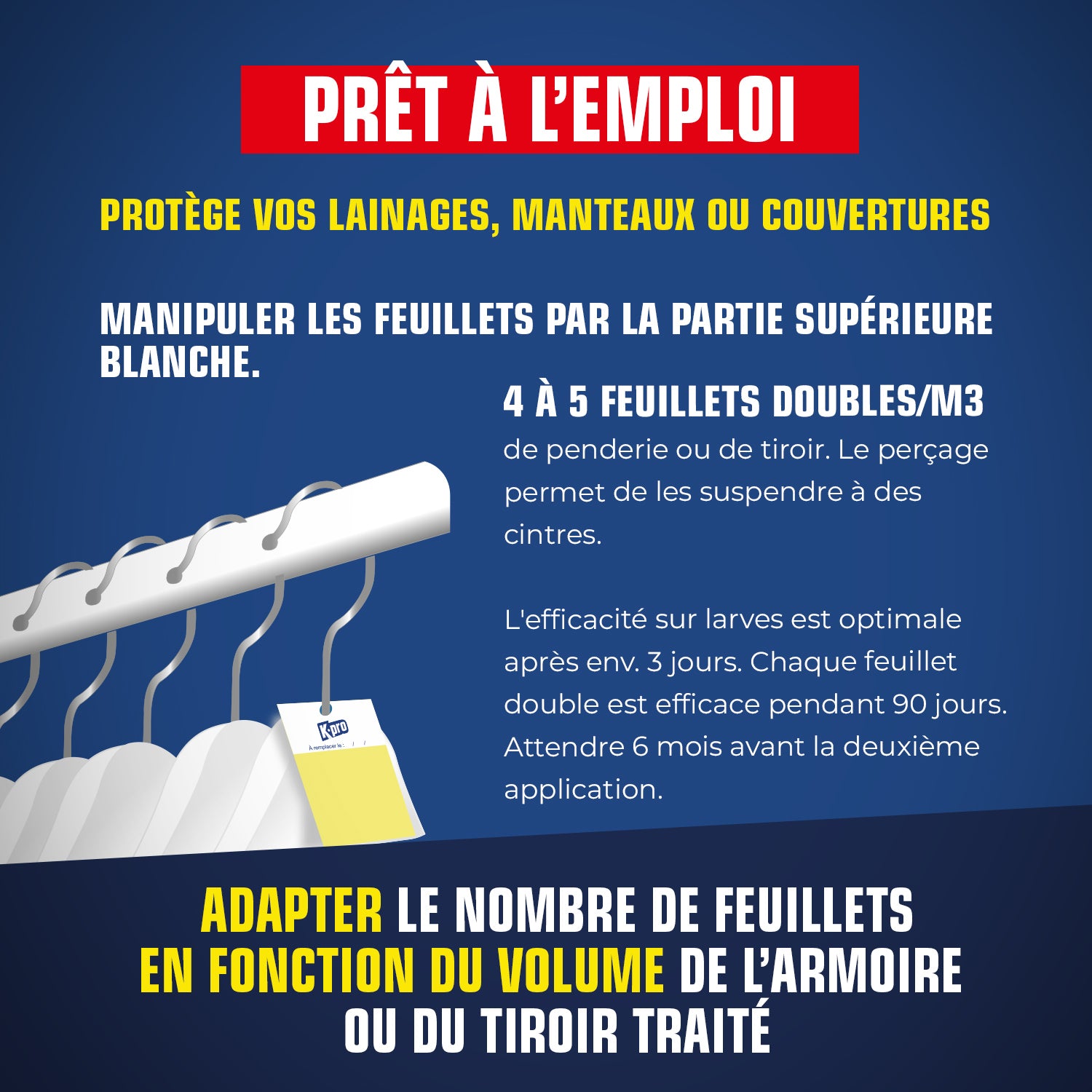 K.PRO - Papier accordéon contre les mites des vêtements X2