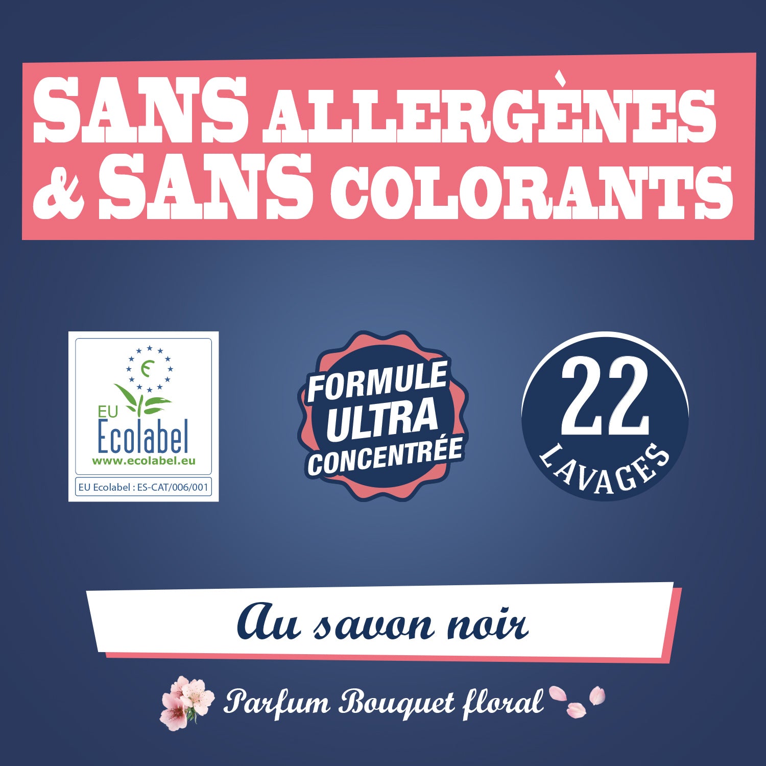 JACQUES BRIOCHIN - Dose lessive liquide au Savon noir parfum Bouquet floral 22 doses Bouquet Floral