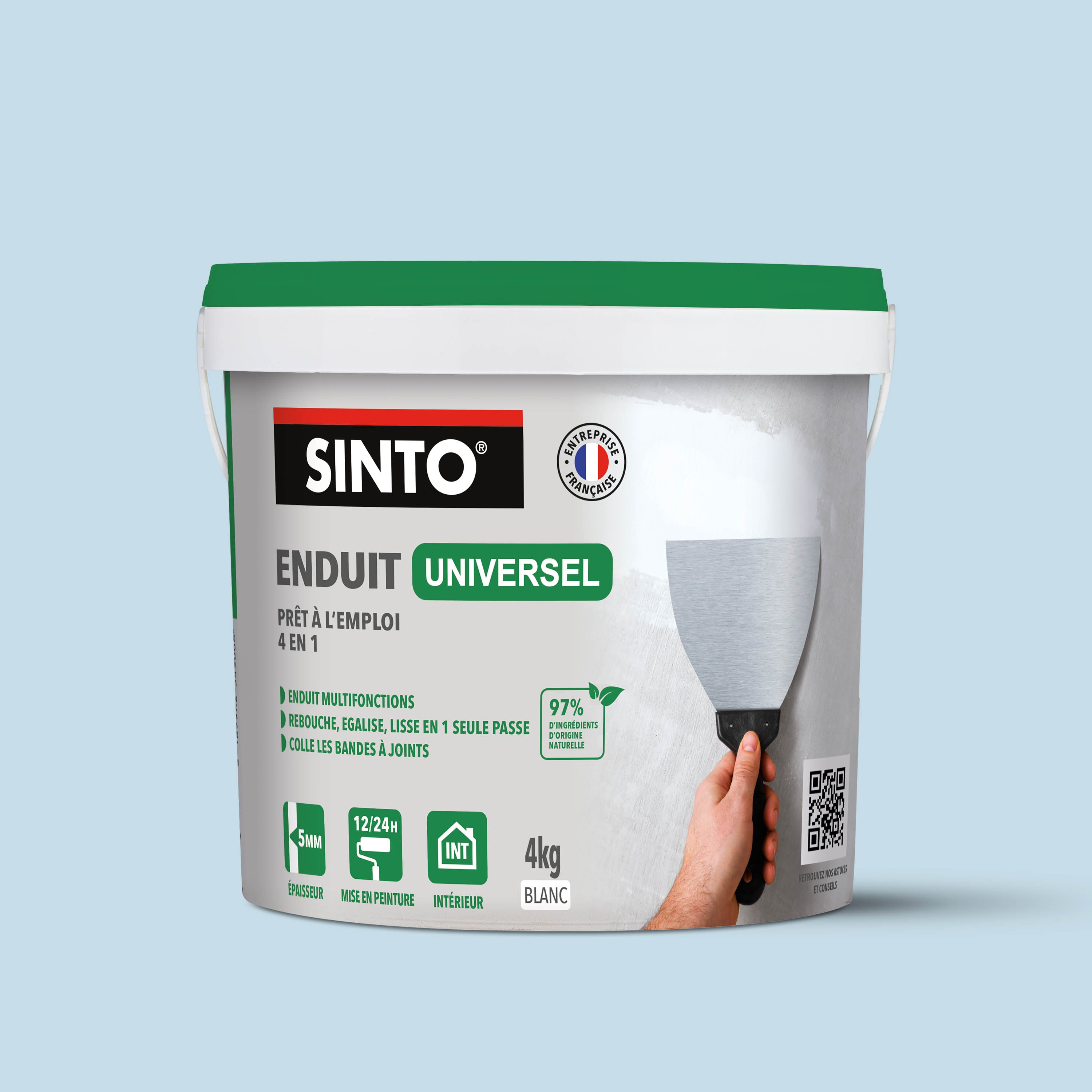 SINTO - Enduit universel pâte 330g Blanc