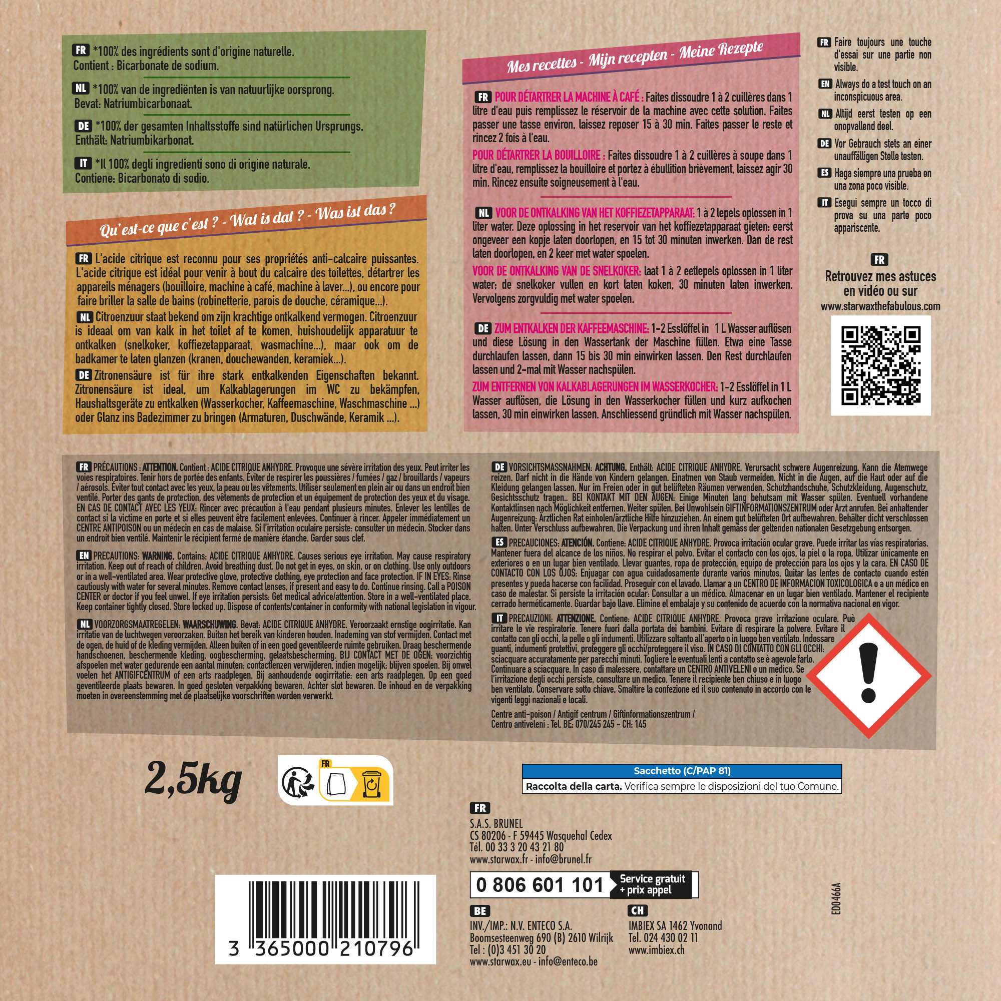 STARWAX FABULOUS - Acide citrique 400g