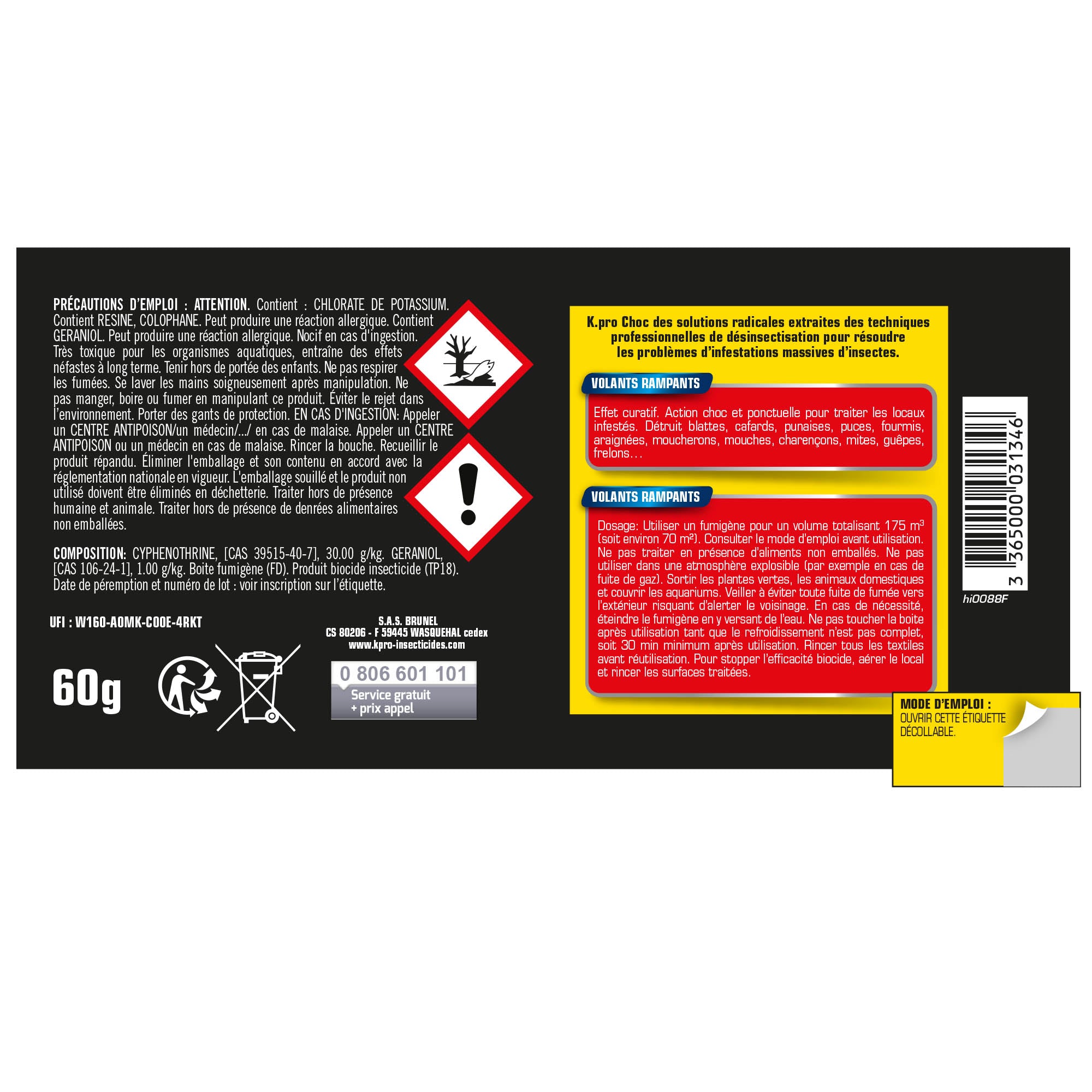 K.PRO - Fumigène spécial infestation tous insectes 60g