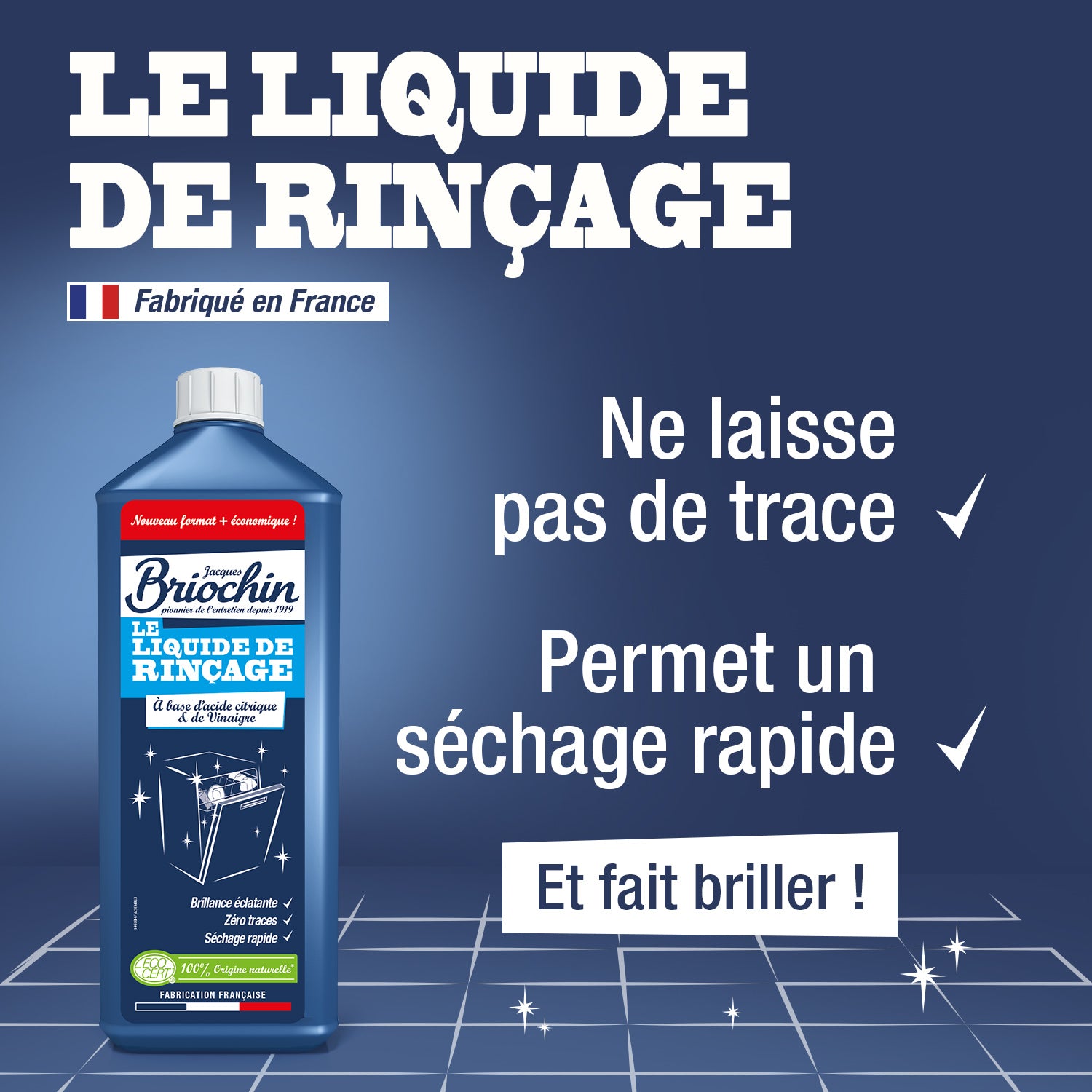 JACQUES BRIOCHIN - Le liquide de rincage à base d'acide citrique & de vinaigre 900ml 900ml