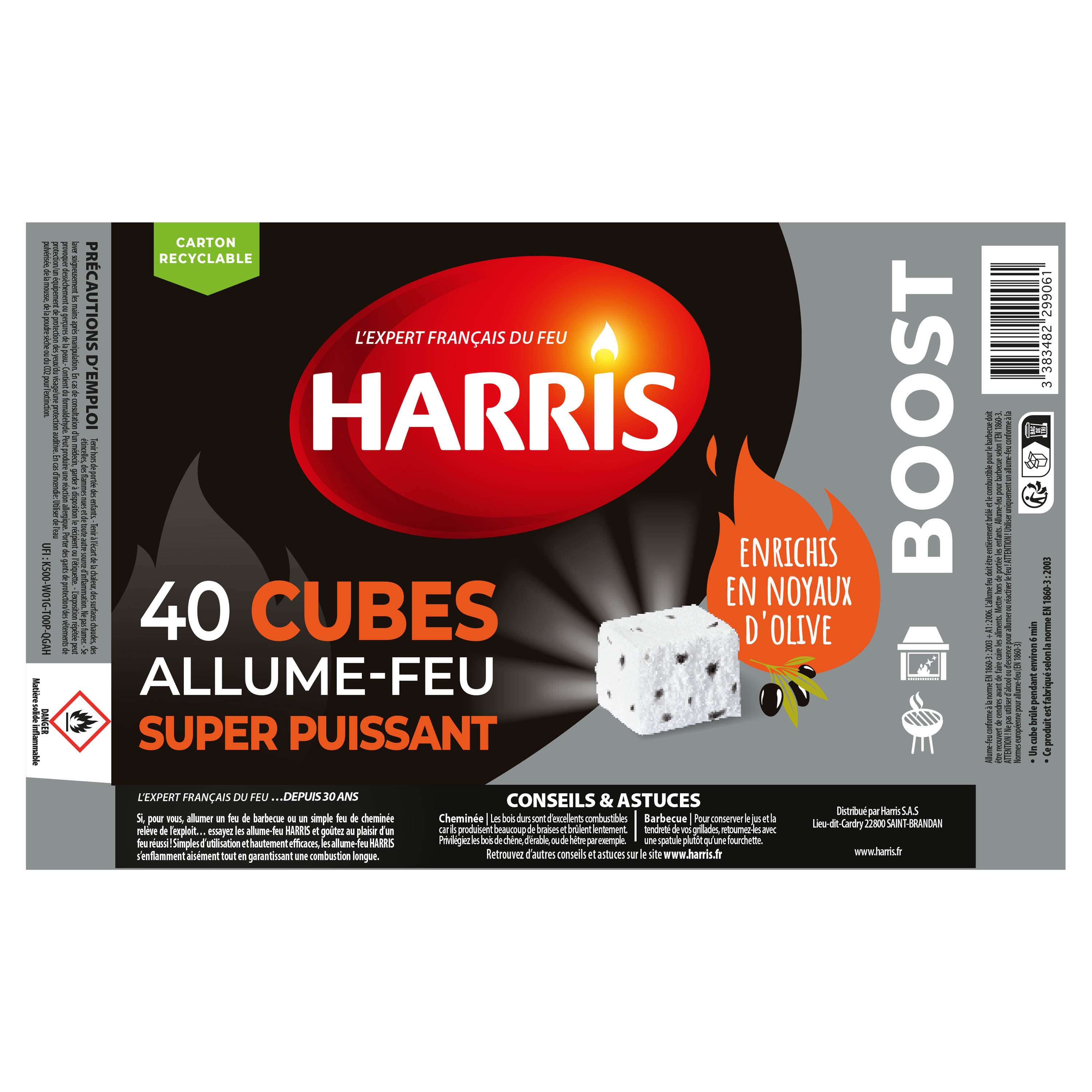HARRIS - 40 cubes allume feu super puissant x40
