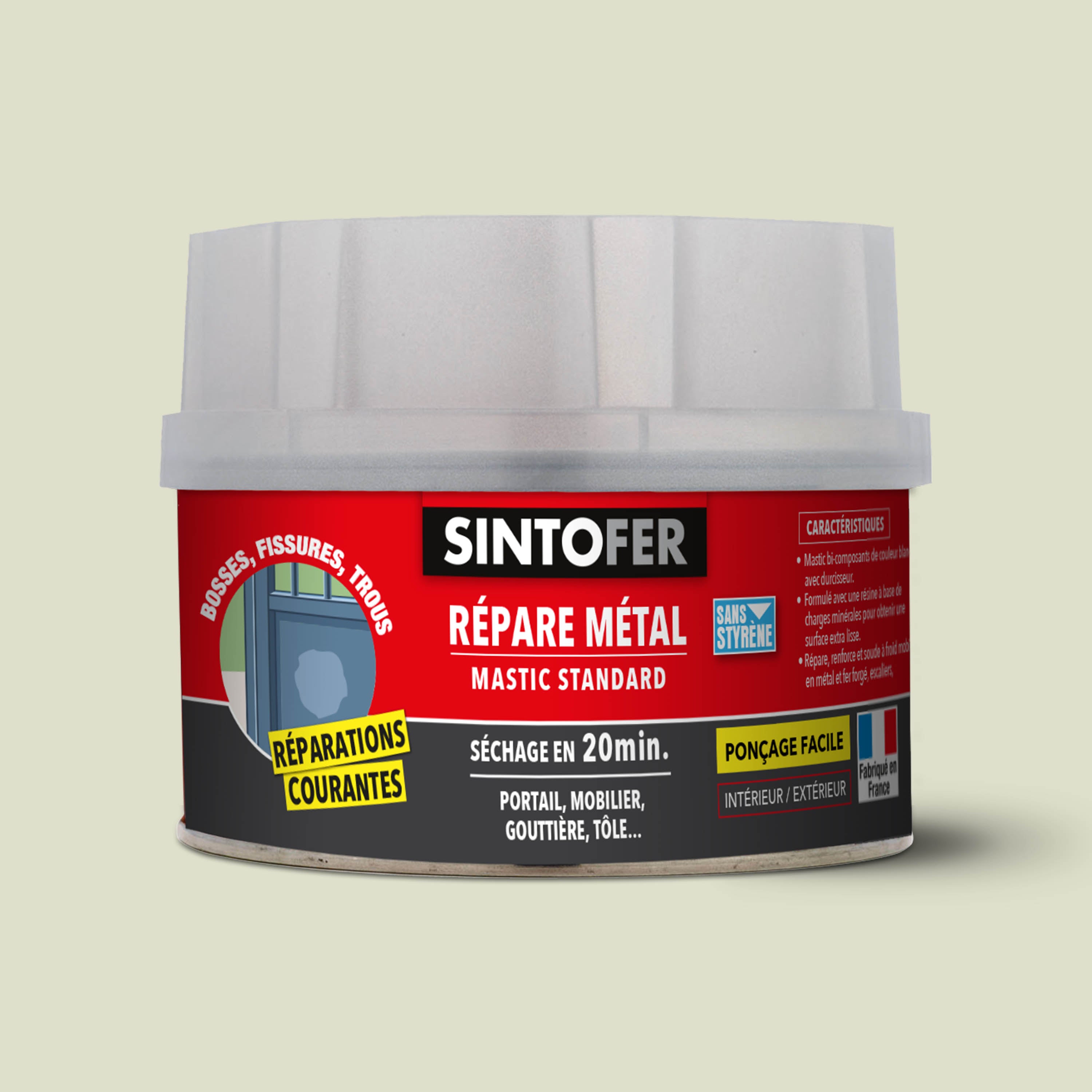SINTO - Répare métal standard 120g Blanc
