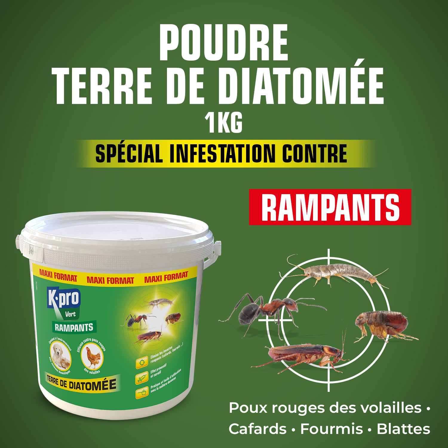 K.PRO - Terre de Diatomée 1KG 1kg Maxi format