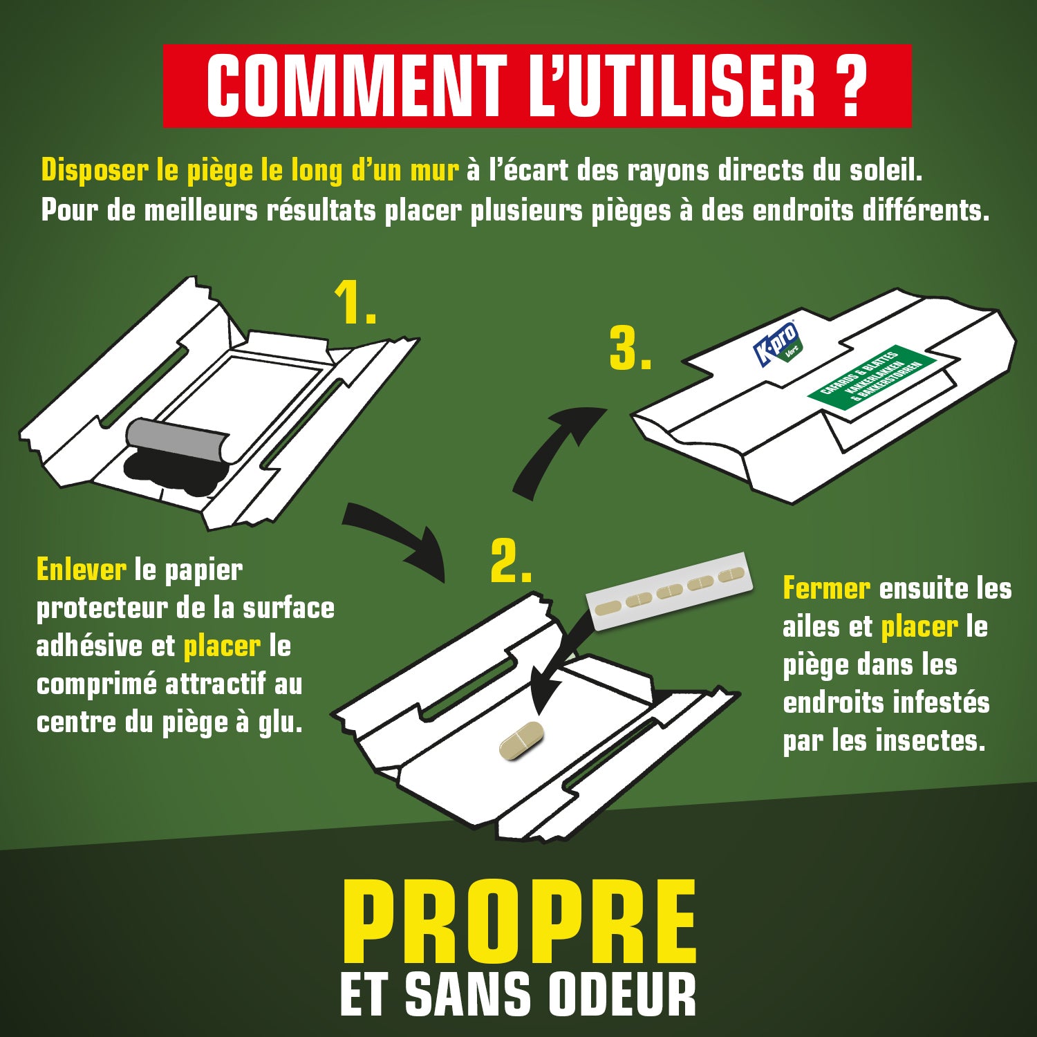 K.PRO - Piège cafards & blattes X5