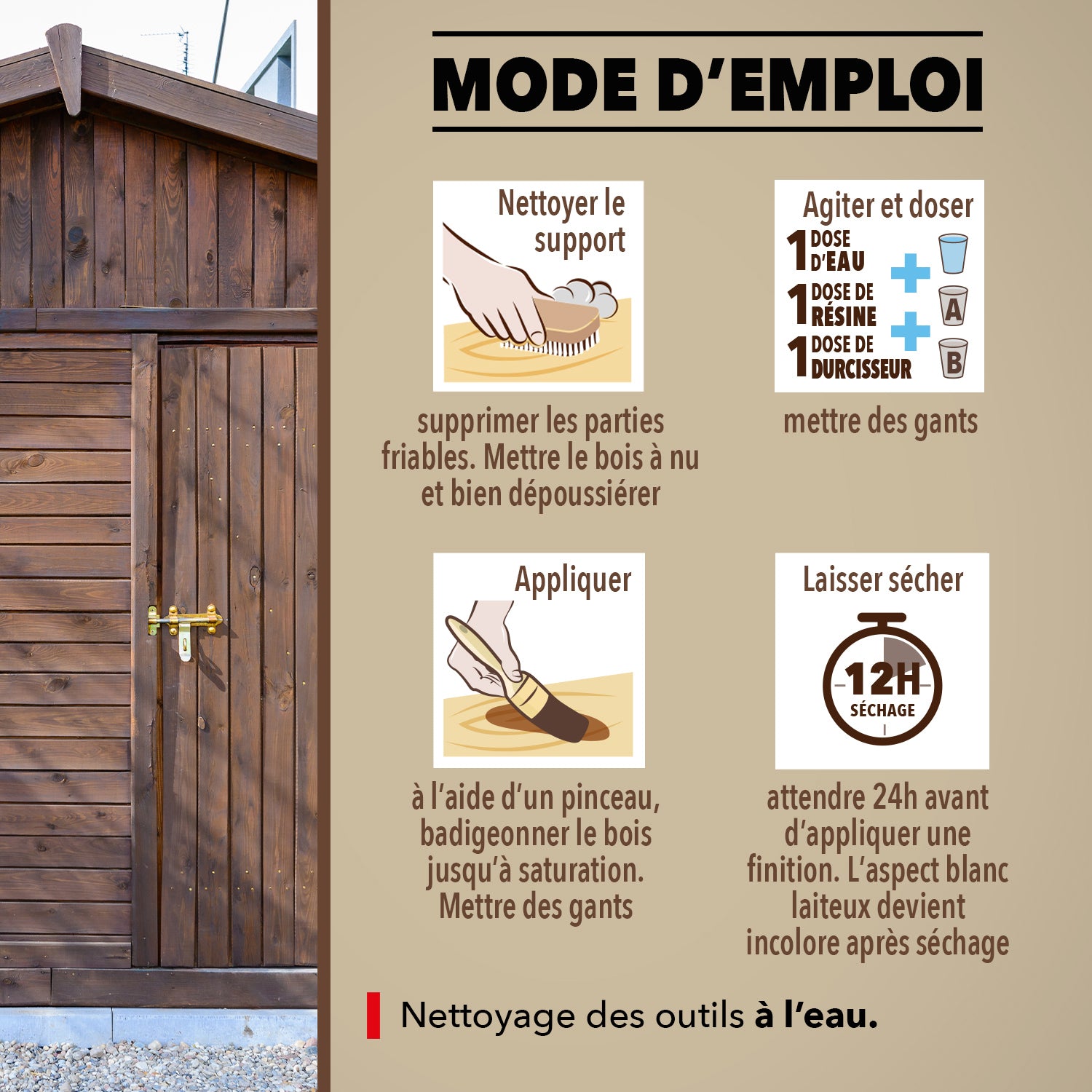 SINTO - Durcit les bois abimés par l'humidité 250g