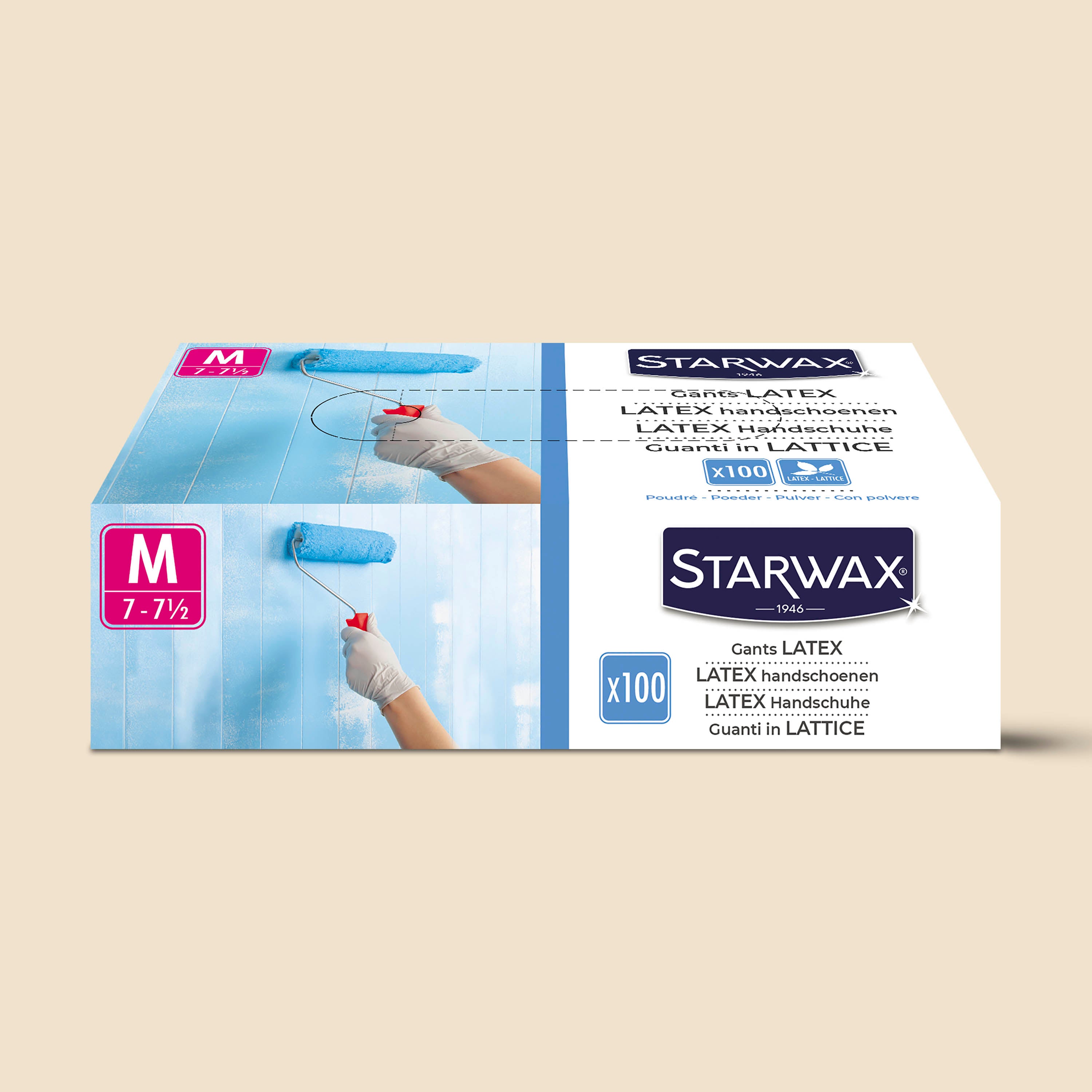 STARWAX - Gants latex poudrés X100 M