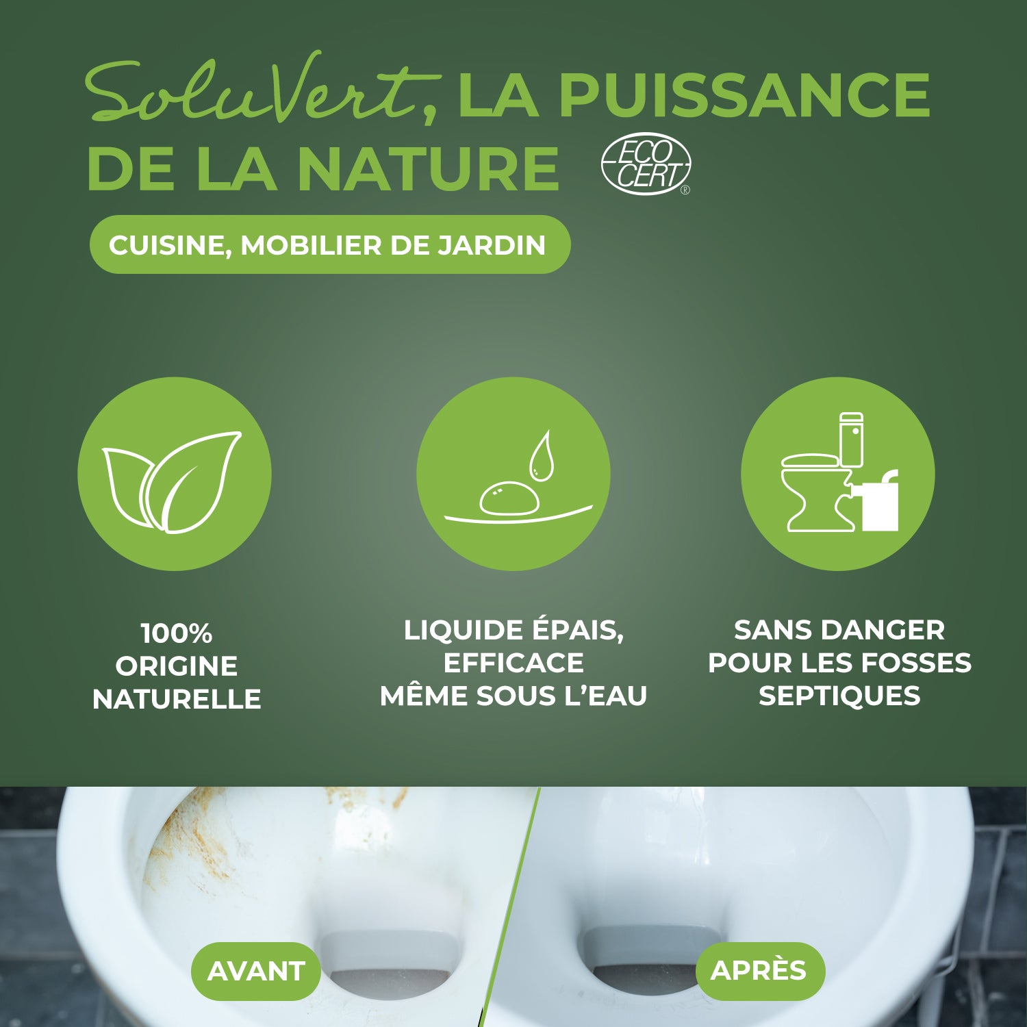 STARWAX SOLUVERT - Détartrant en gel pour WC et broyeurs Ecocert 750ml