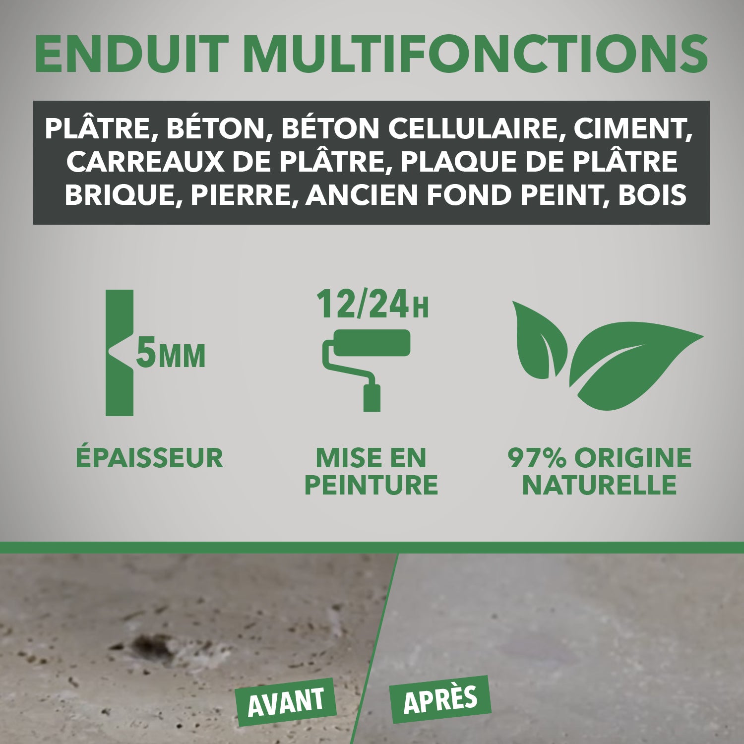 SINTO - Enduit universel pâte 330g Blanc