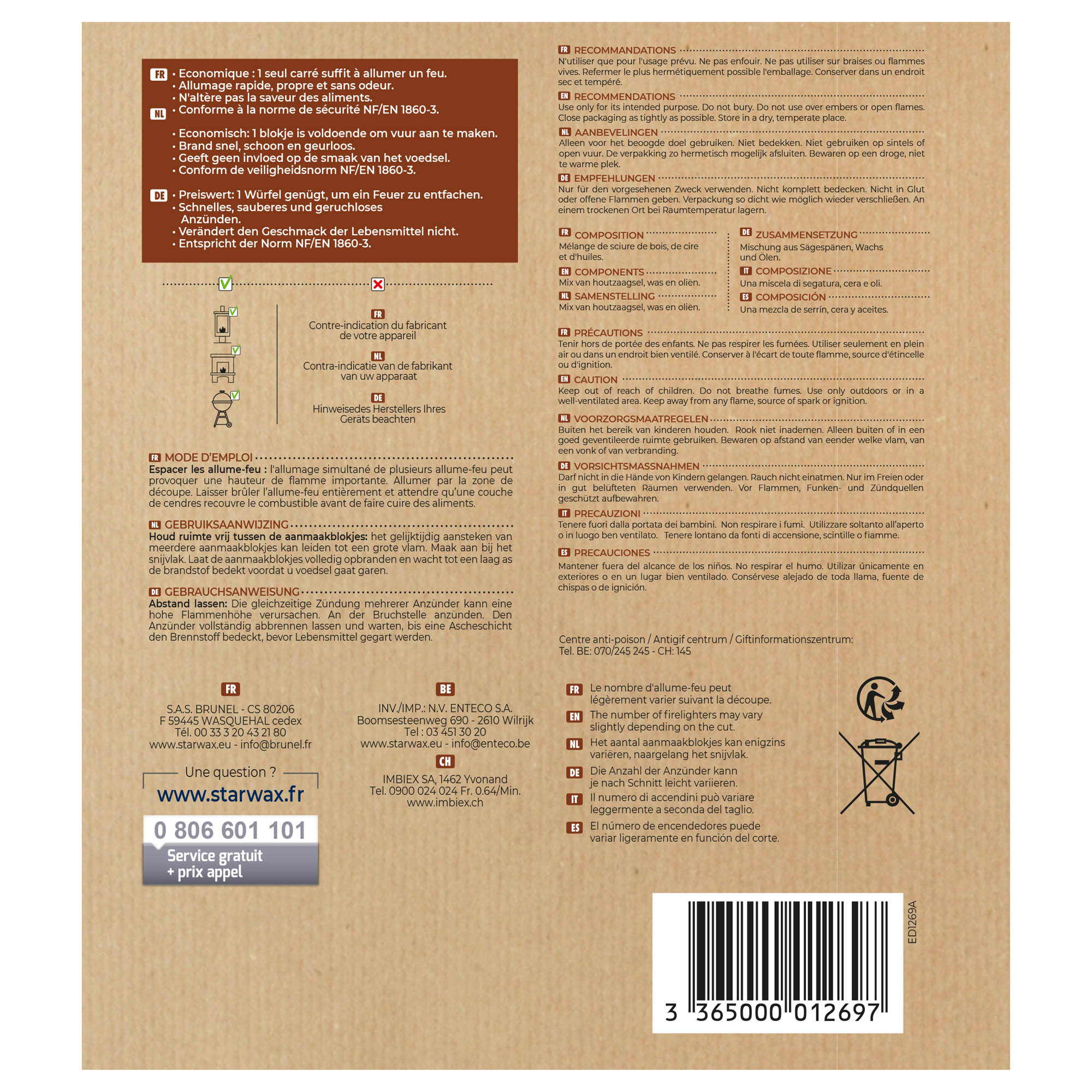 STARWAX - Cubes allume feu XXL PEFC X34 XXL