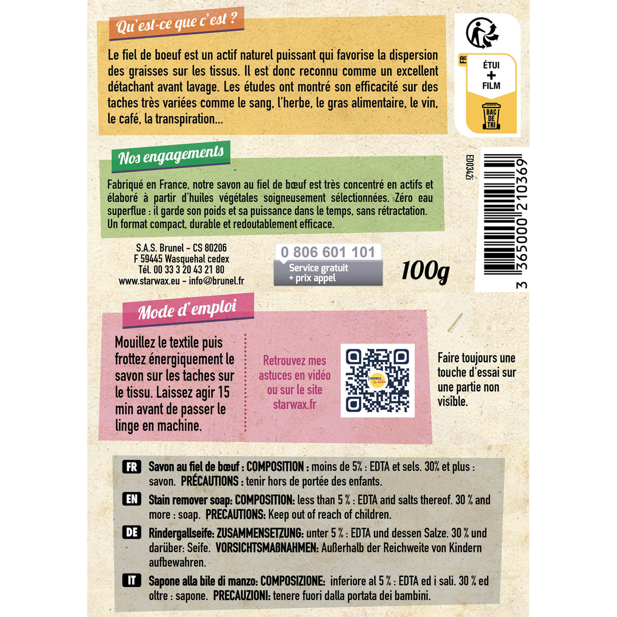 STARWAX FABULOUS - Savon au fiel de boeuf 100g