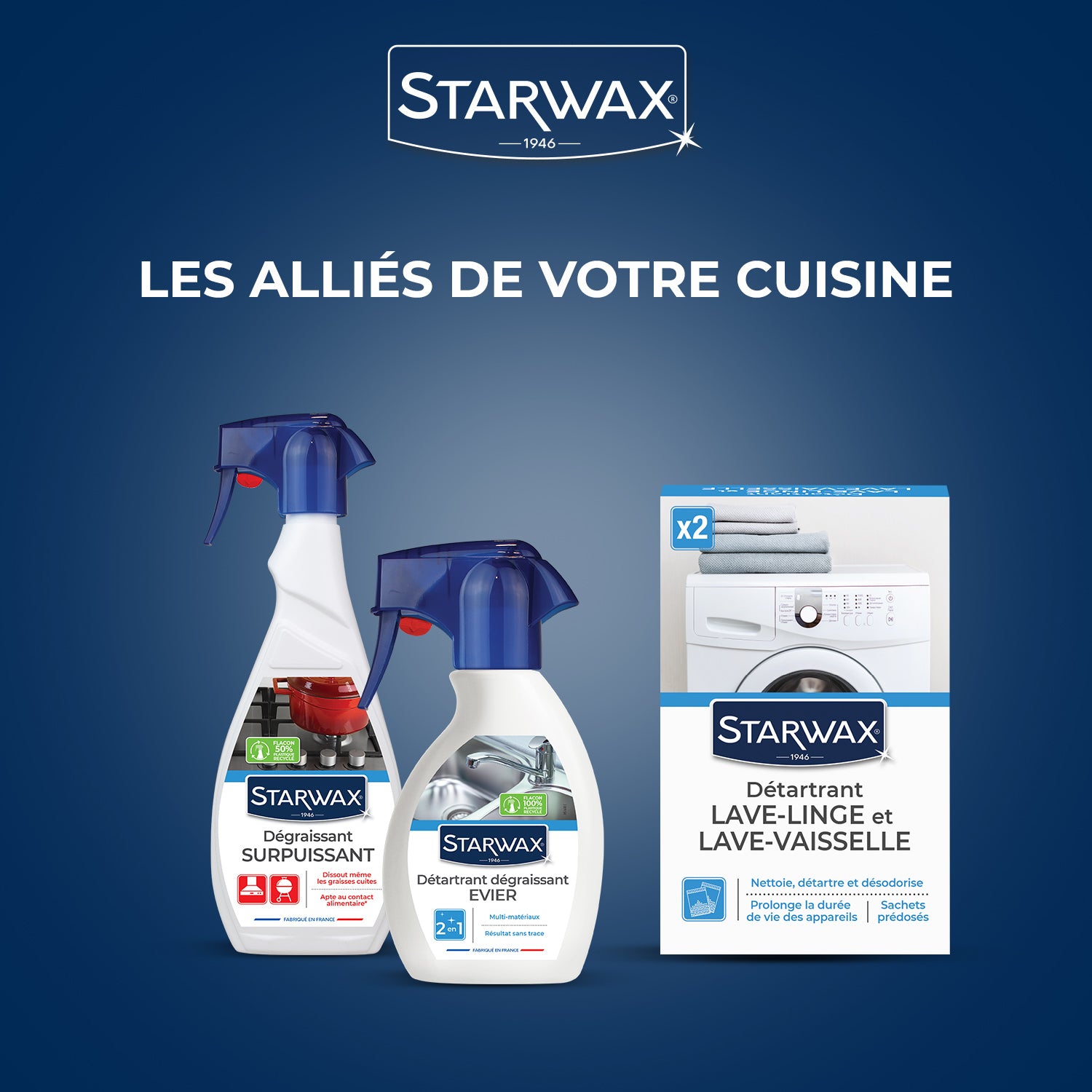 STARWAX - Détartrant pour lave-linge et lave-vaisselle 2 X 75g