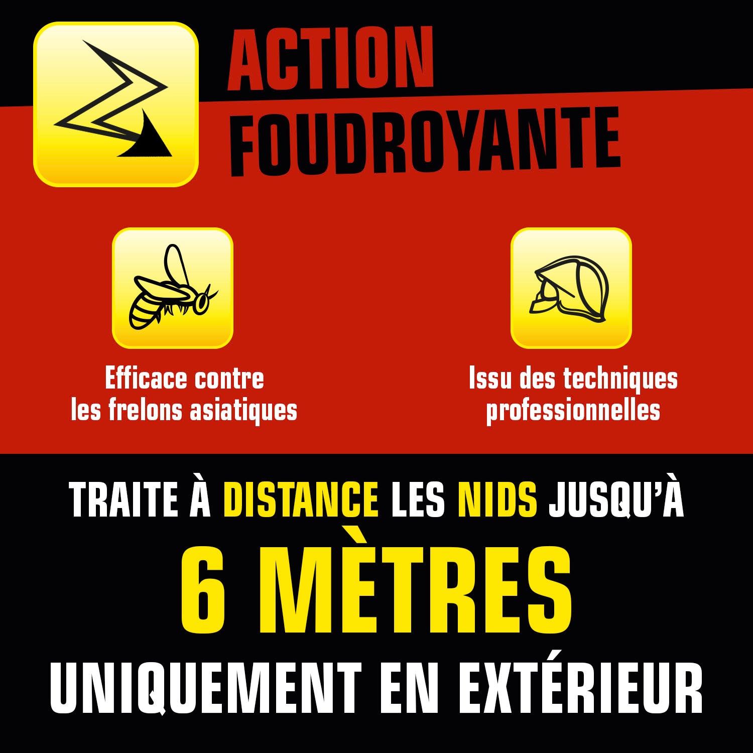 K.PRO - Aérosol foudroyant choc nids de guêpes et frelons 500ml