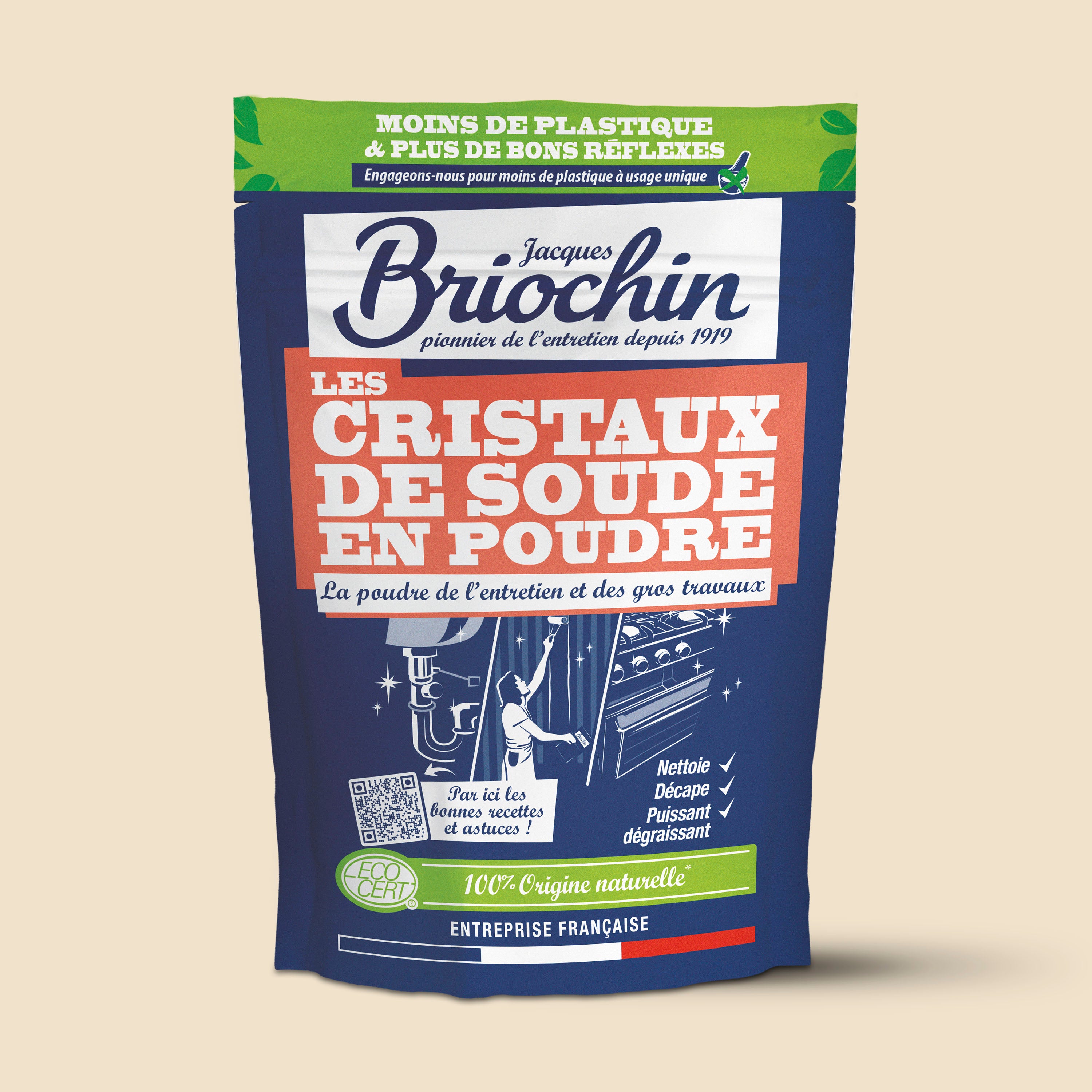 JACQUES BRIOCHIN - Cristaux de soude en sachet Doypack 500g
