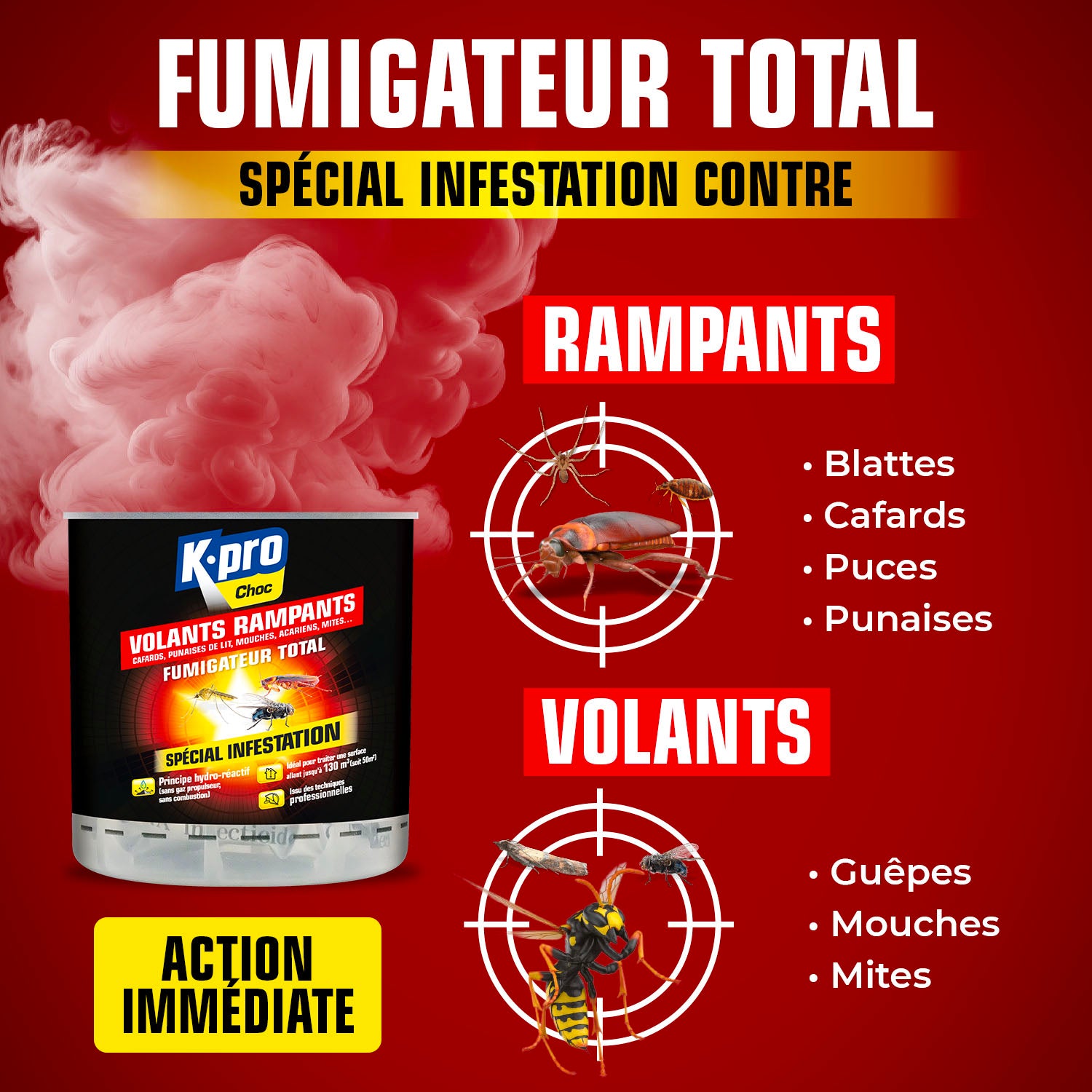 K.PRO - Fumigateur spécial infestation tous insectes 10g