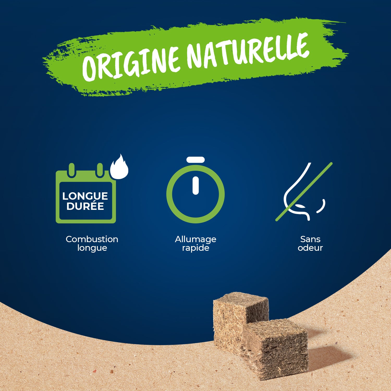 HARRIS - Cylindre 96 cubes allume feu 100% végétal FSC® x96