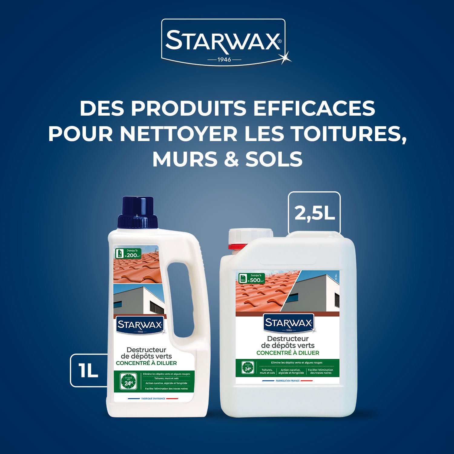 STARWAX - Destructeur de dépôts verts concentré à diluer - grandes surfaces 1L