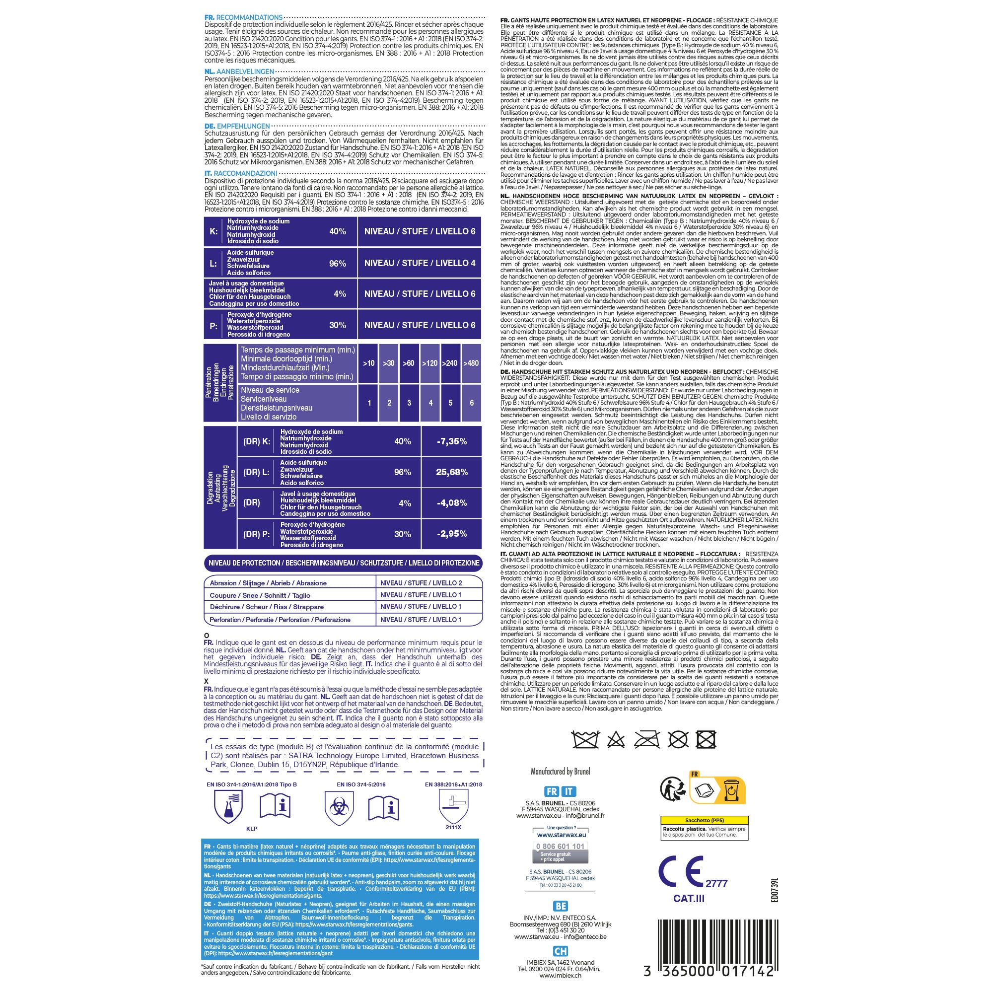 STARWAX - Gants HAUTE PROTECTION X1 M