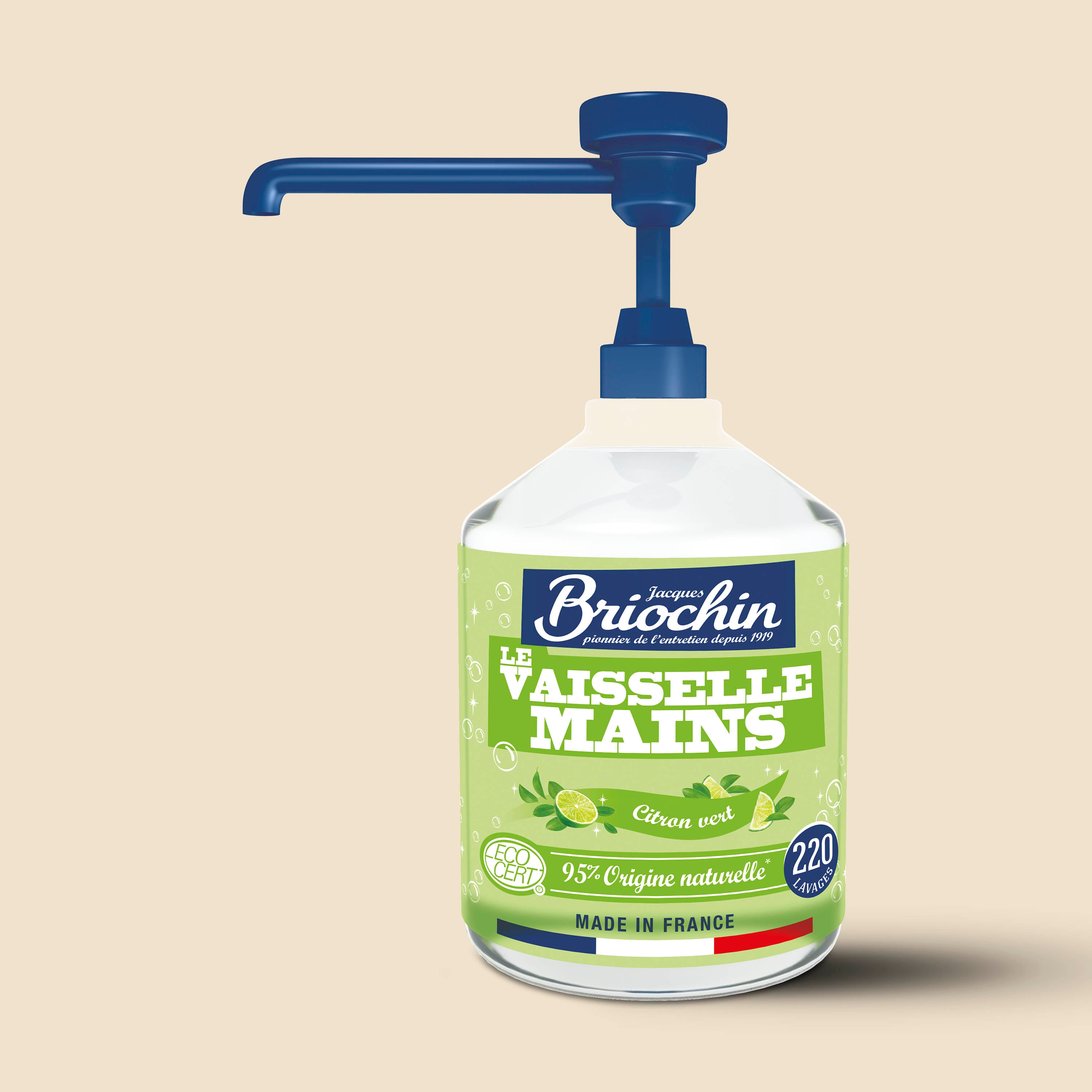 JACQUES BRIOCHIN - Liquide Vaisselle Mains Bicarbonate de soude & Citron vert 500ml Citron Vert