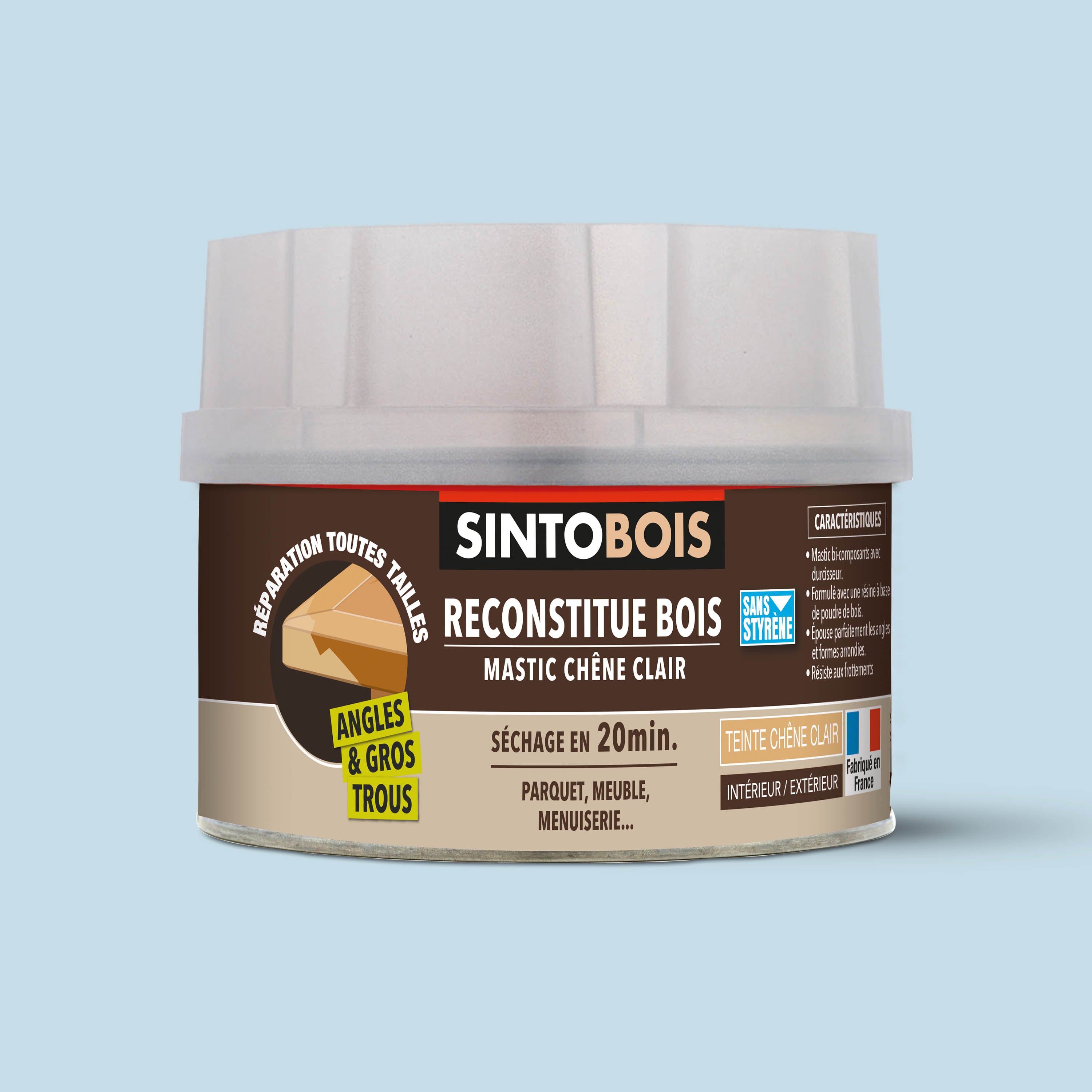 SINTO - Reconstitue angles et gros trous 500ml Chêne
