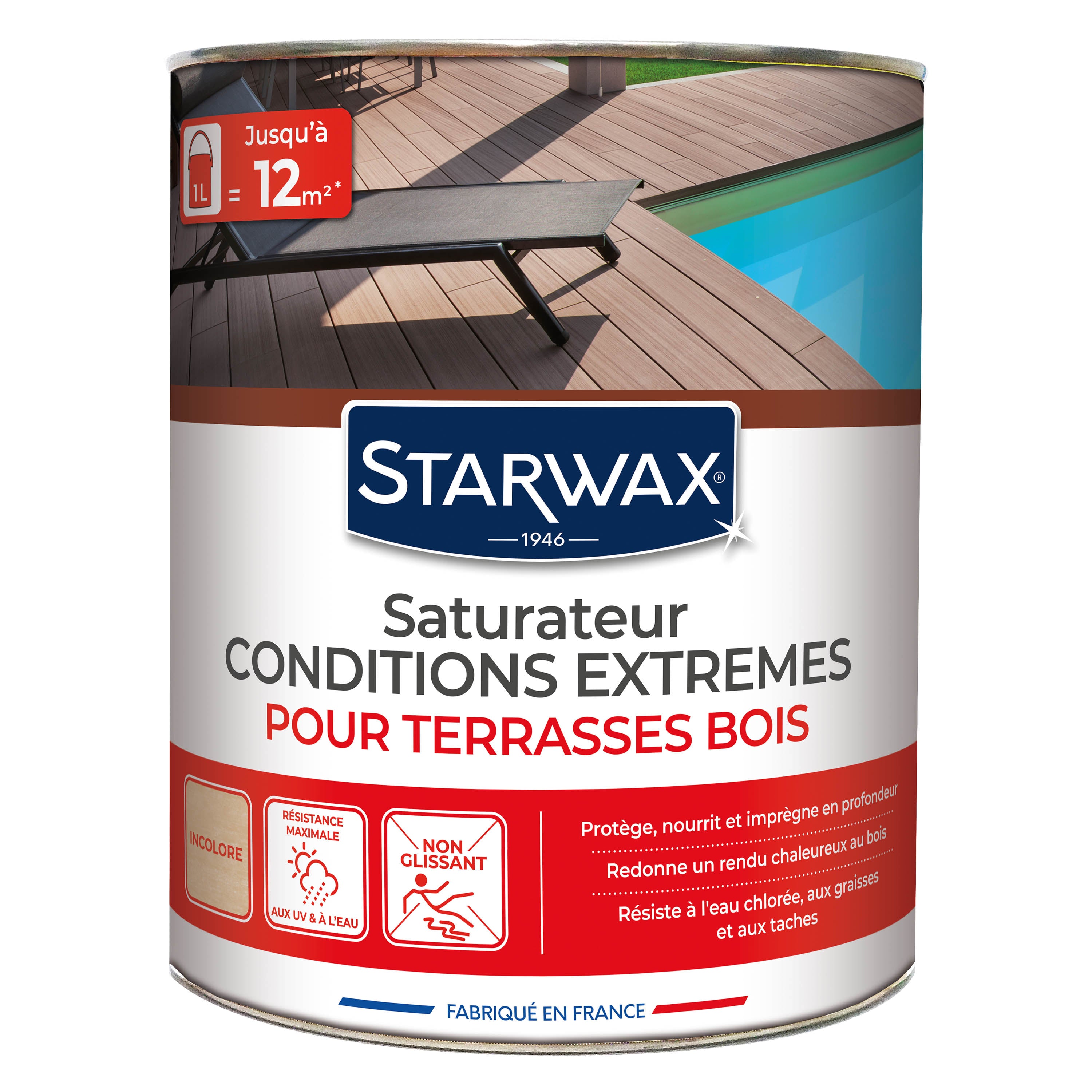 STARWAX - Saturateur bois extérieurs conditions extrêmes
1L Incolore