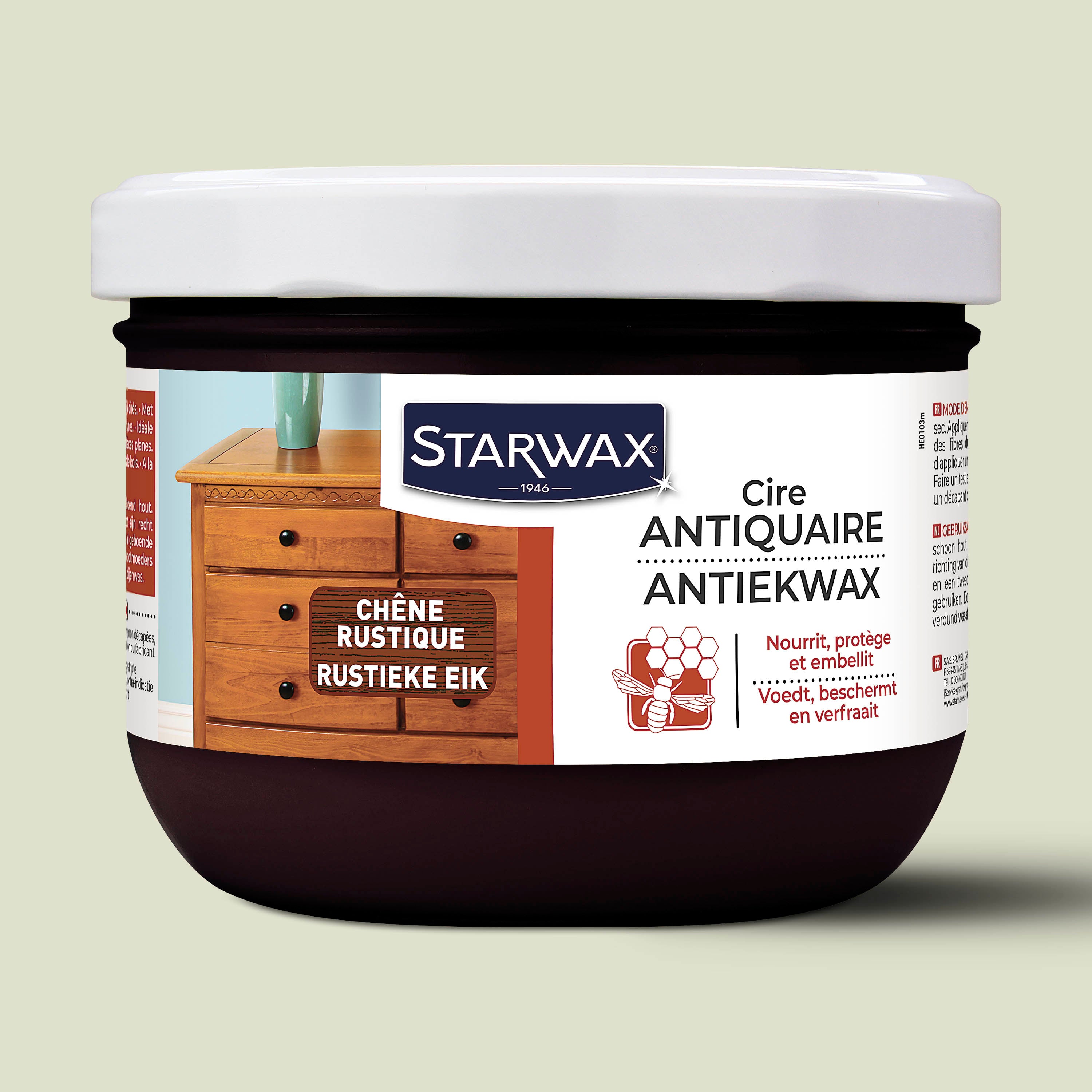 STARWAX - Cire antiquaire pâte pour bois cirés 375ml Incolore
