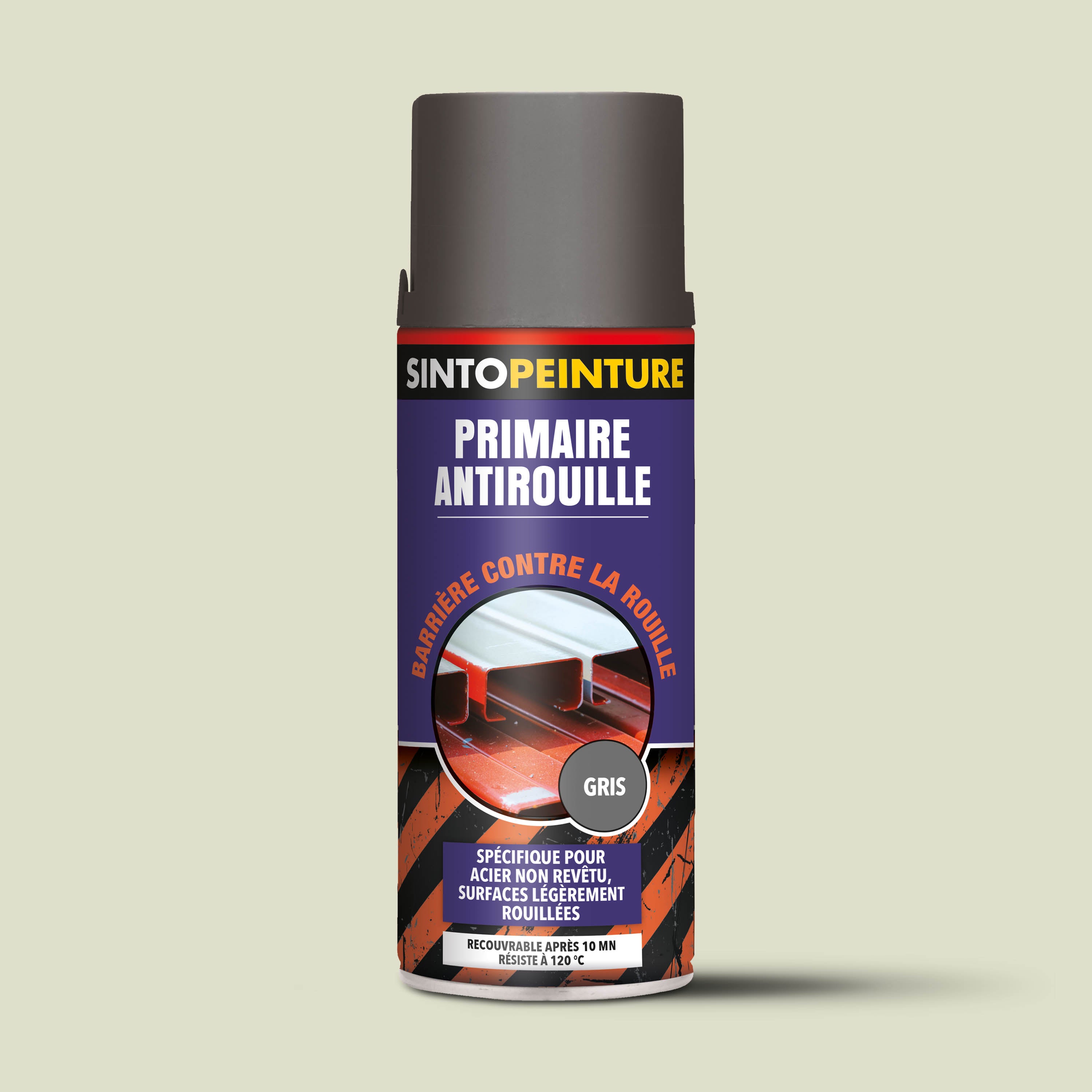 SINTO - Aérosol apprêt sous-couche 400ml Gris métal