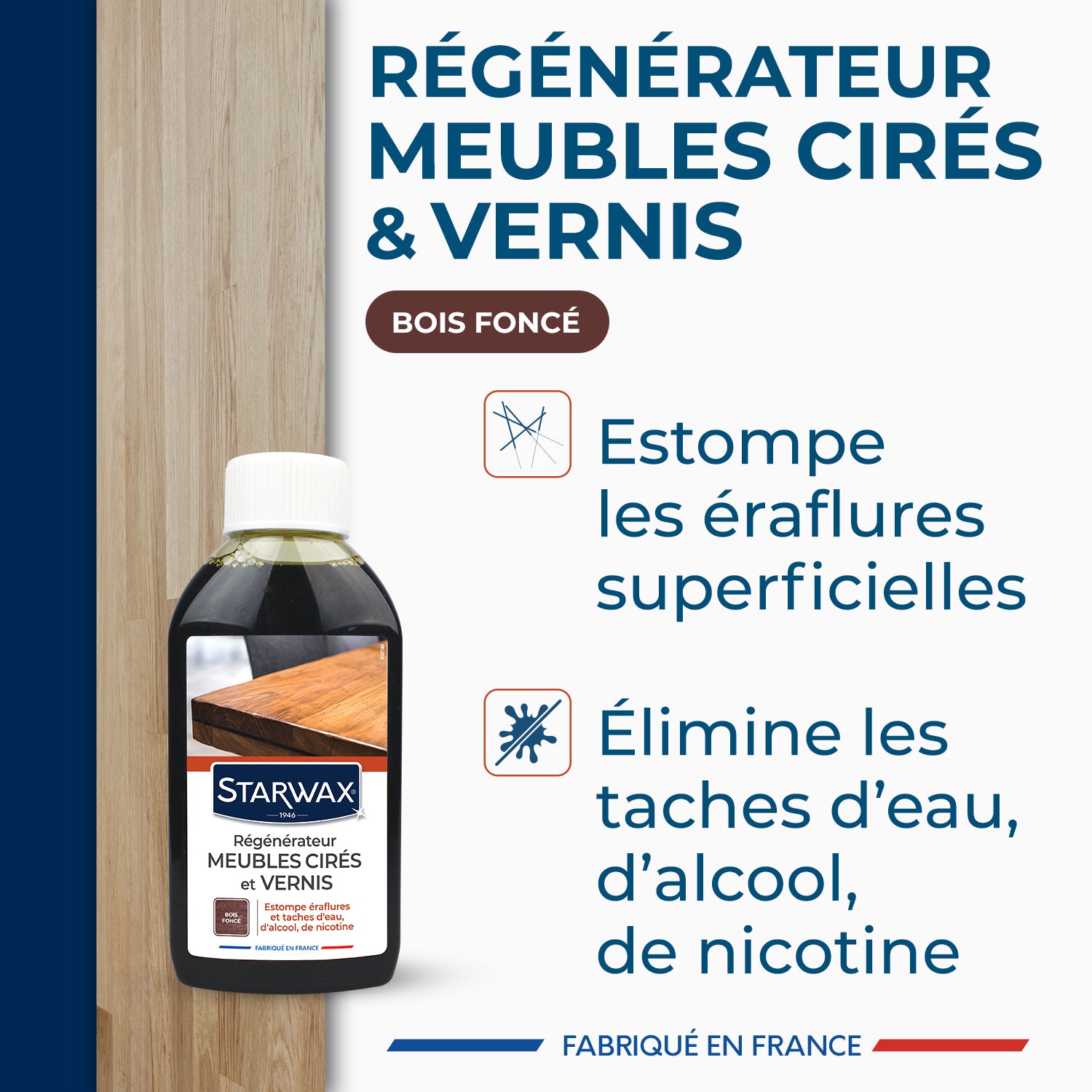 STARWAX - Régénérateur pour meubles cirés et vernis 250ml Bois clair