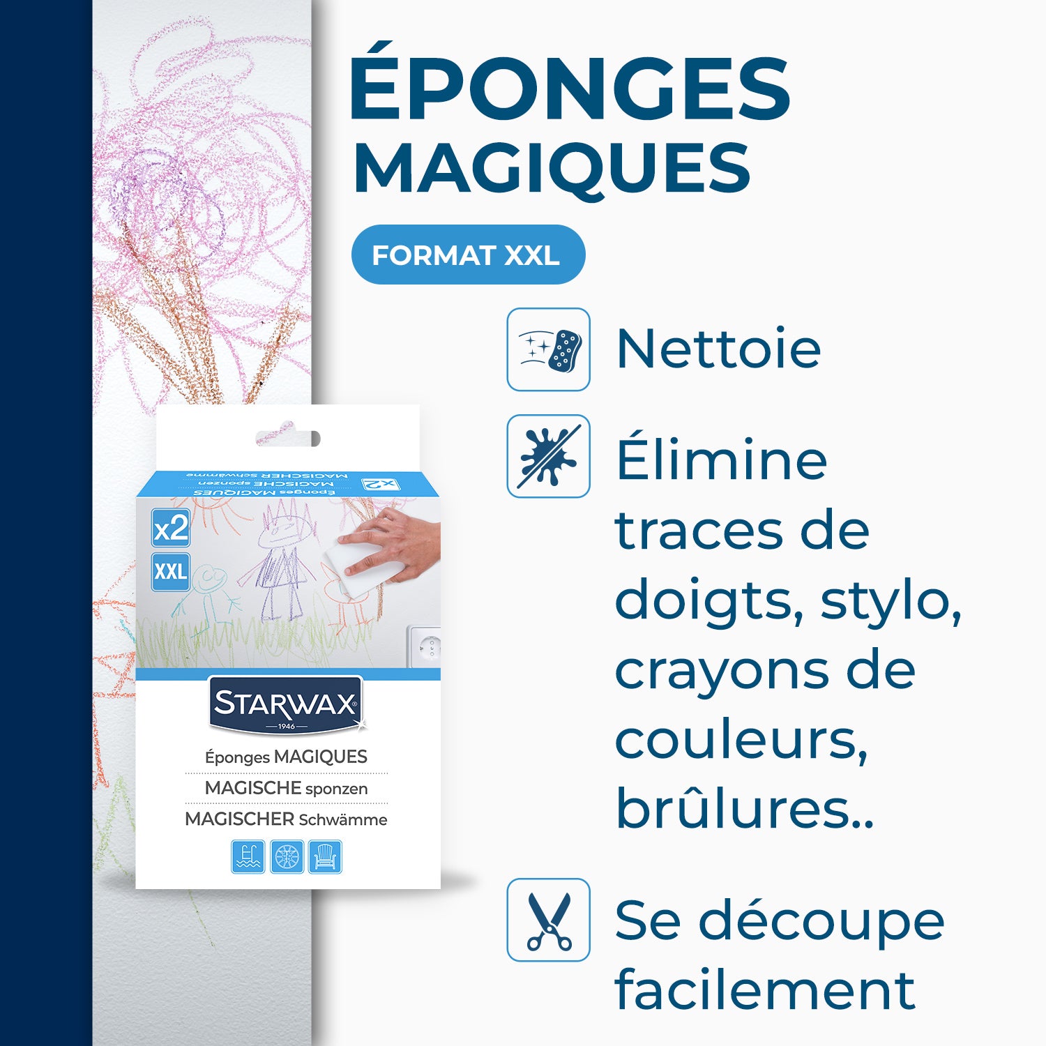 STARWAX - Eponges magiques XXL X2