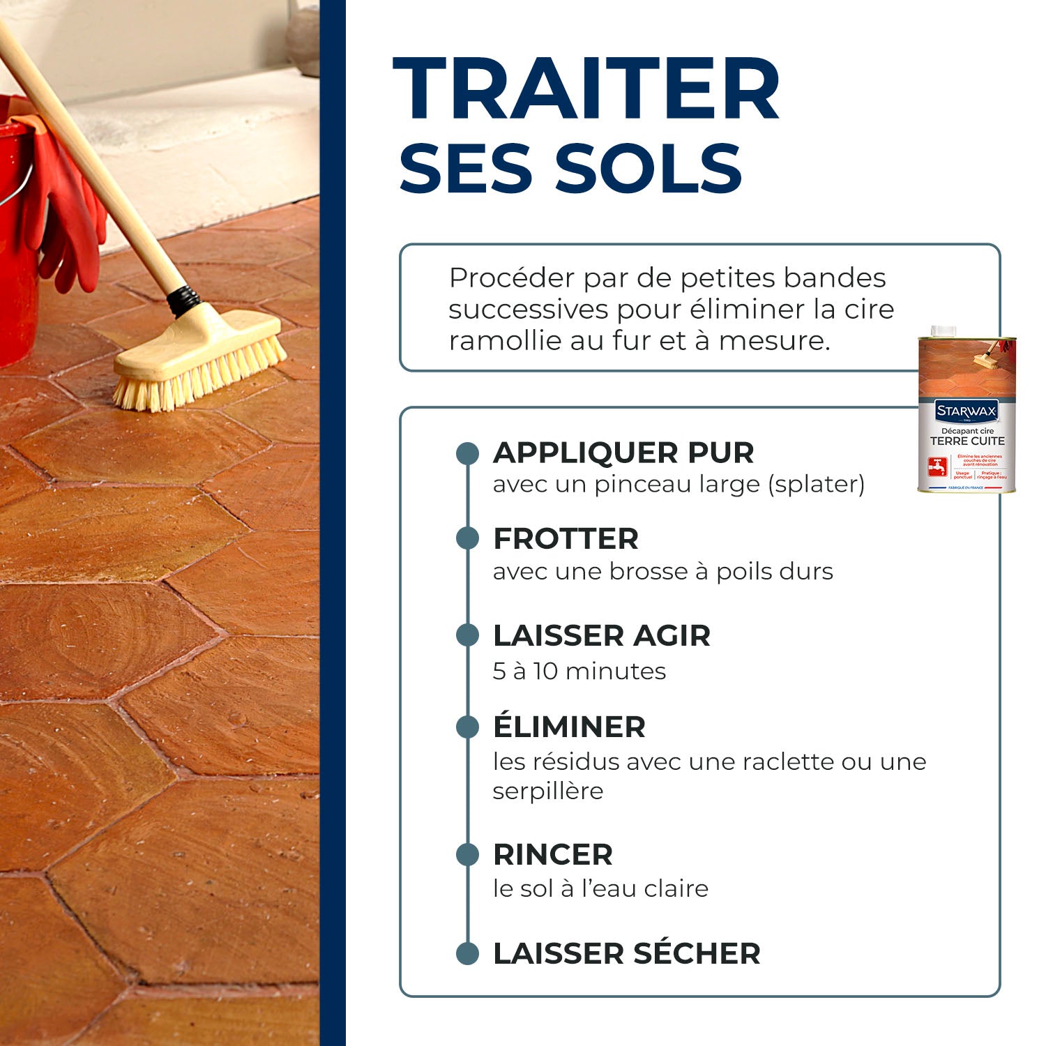 STARWAX - Décapant cire avant rénovation pour tomettes et terres cuites
1L