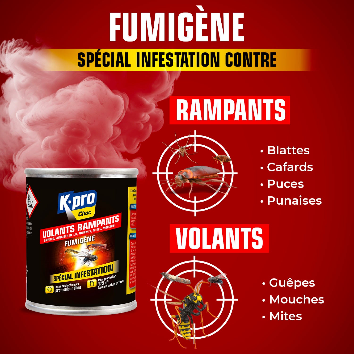 K.PRO - Fumigène spécial infestation tous insectes 60g