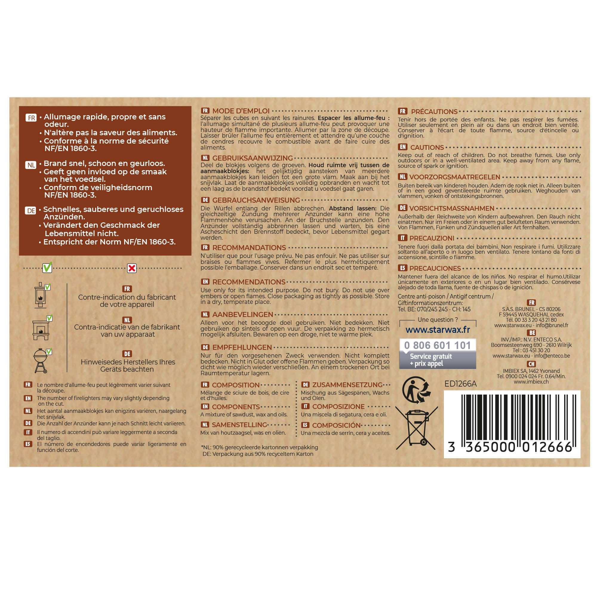 STARWAX - Cubes allume feu PEFC X32