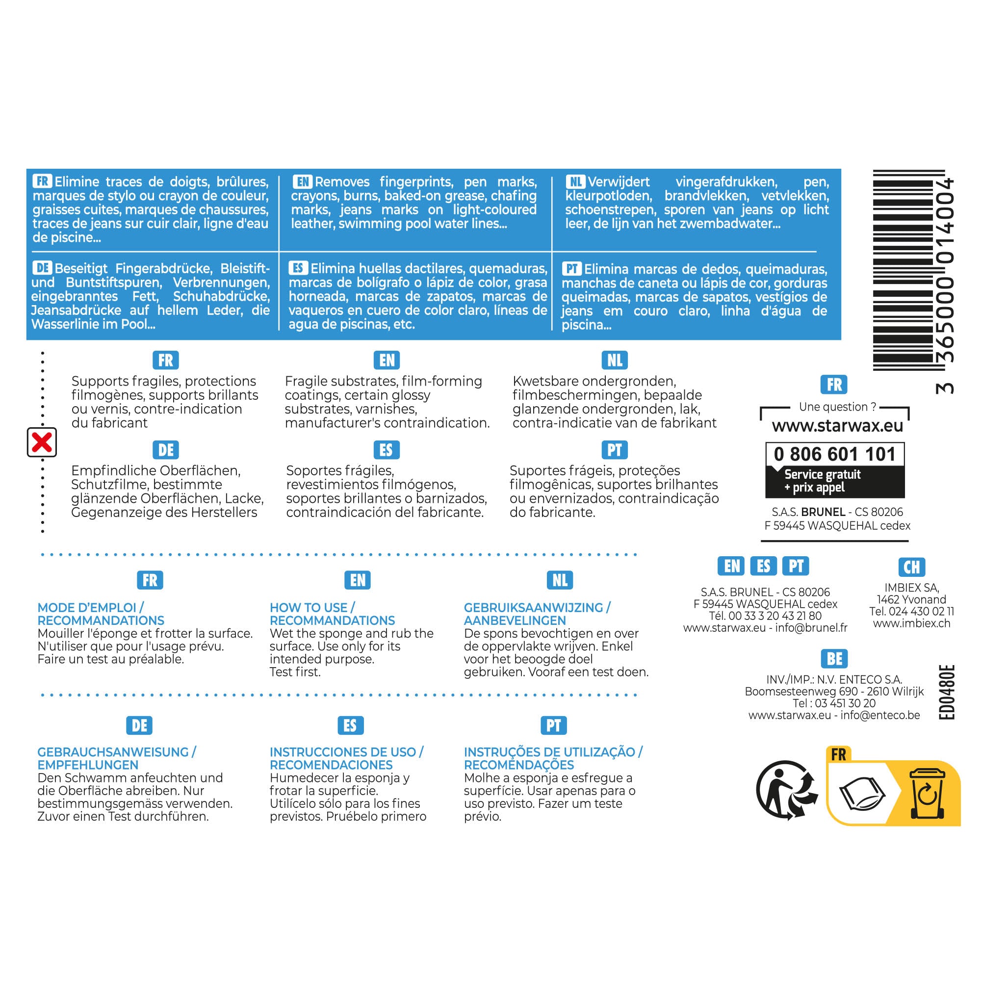 STARWAX - Eponges magiques XXL X2