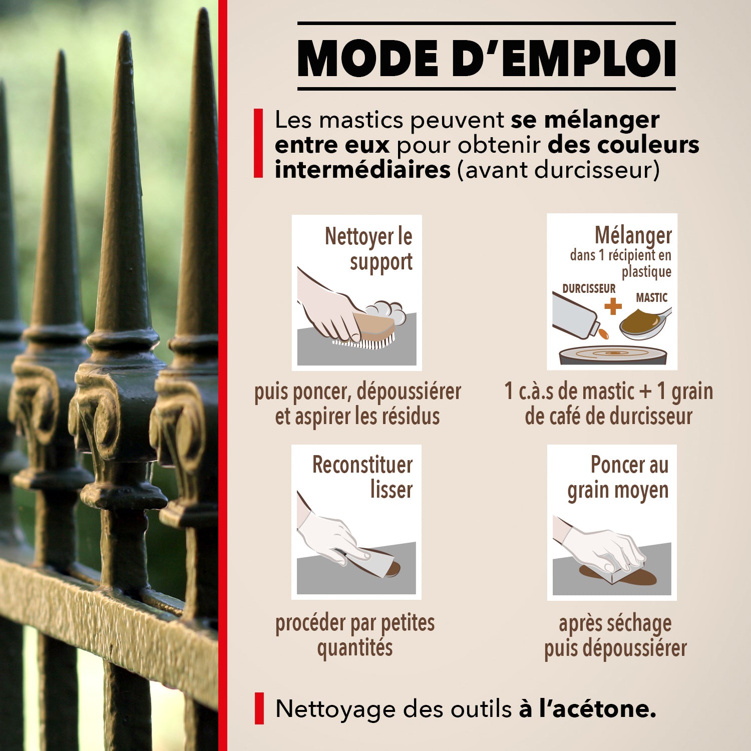 SINTO - Répare métal standard 120g Blanc