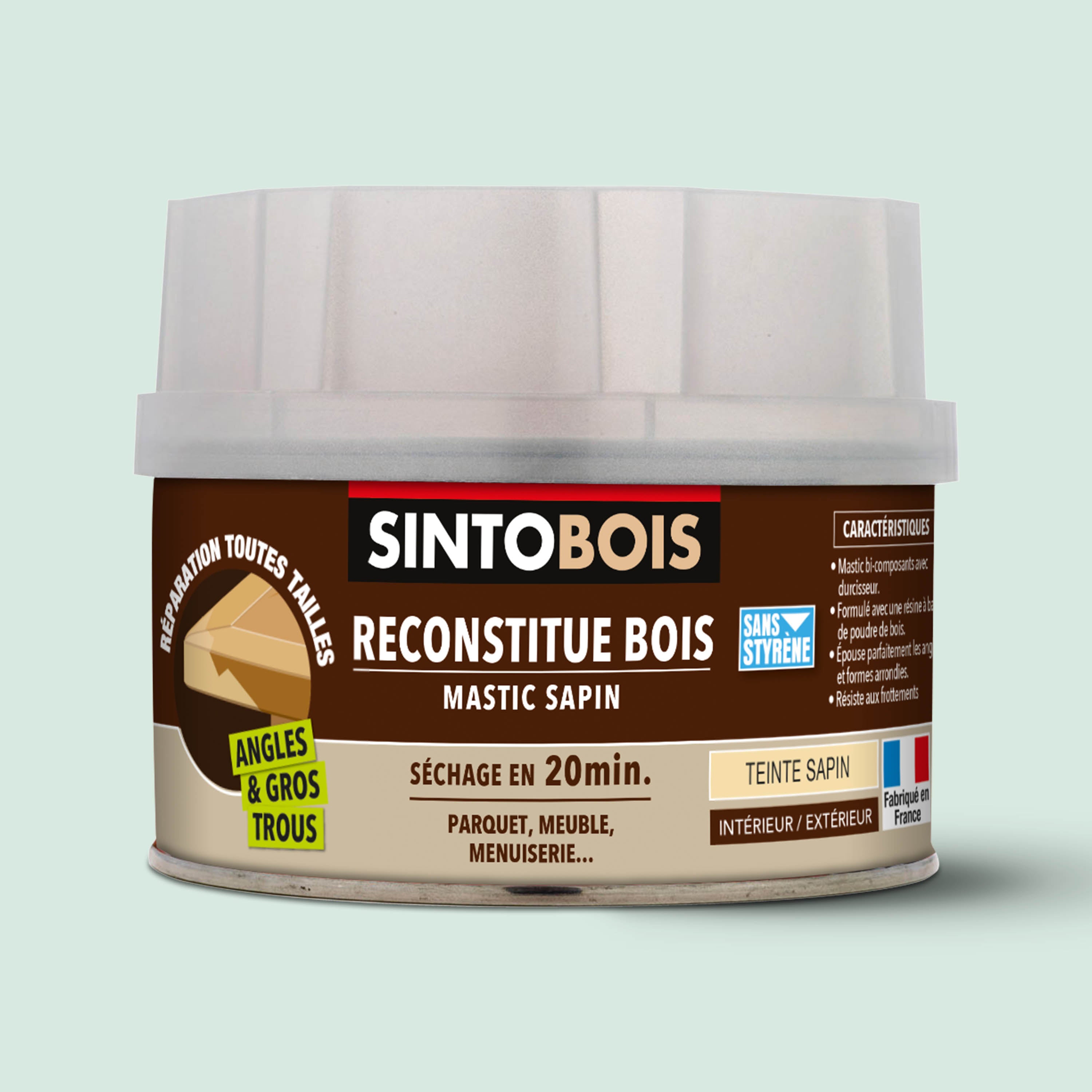 SINTO - Reconstitue angles et gros trous 500ml Chêne