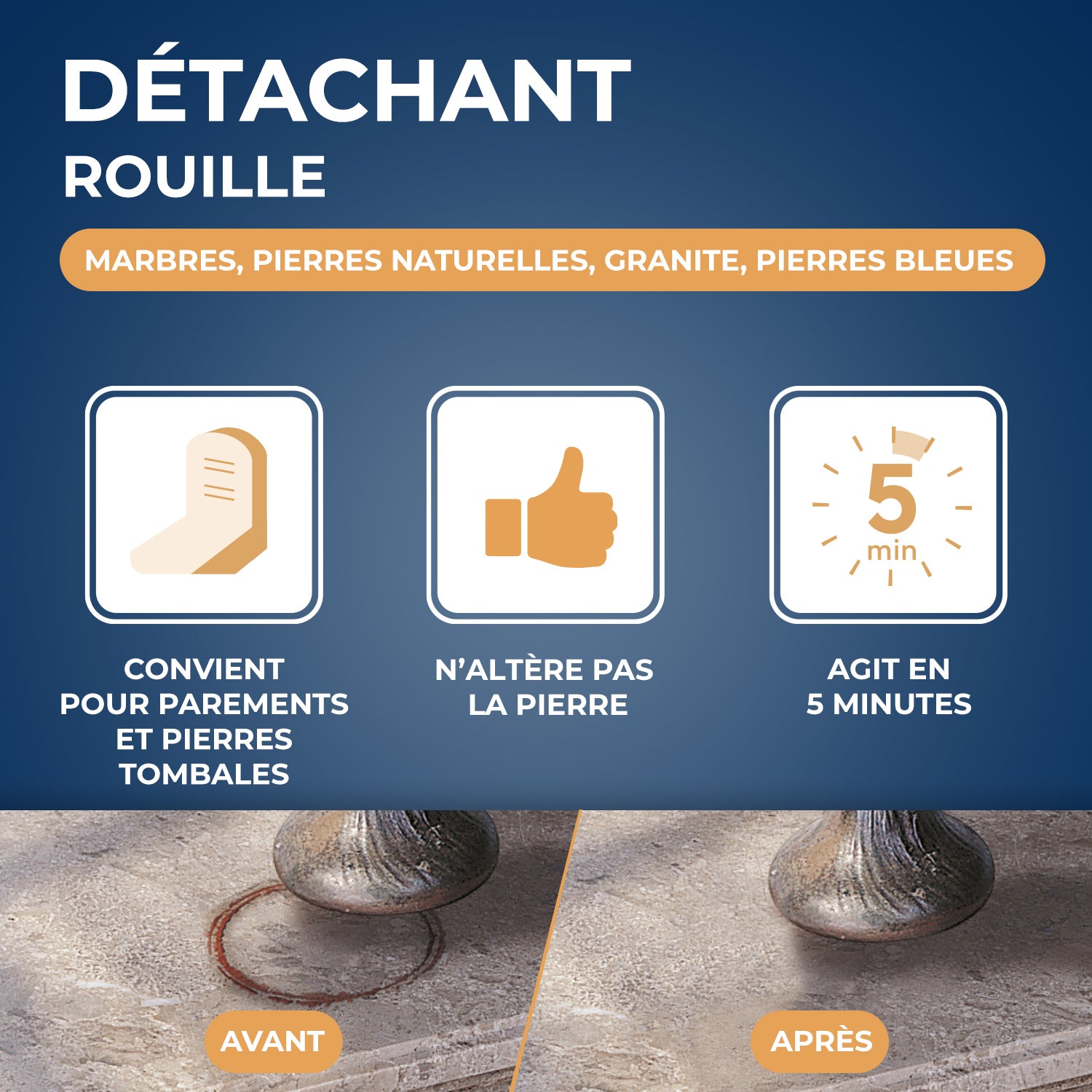 STARWAX - Détachant rouille pour marbre et pierres naturelles 250ml