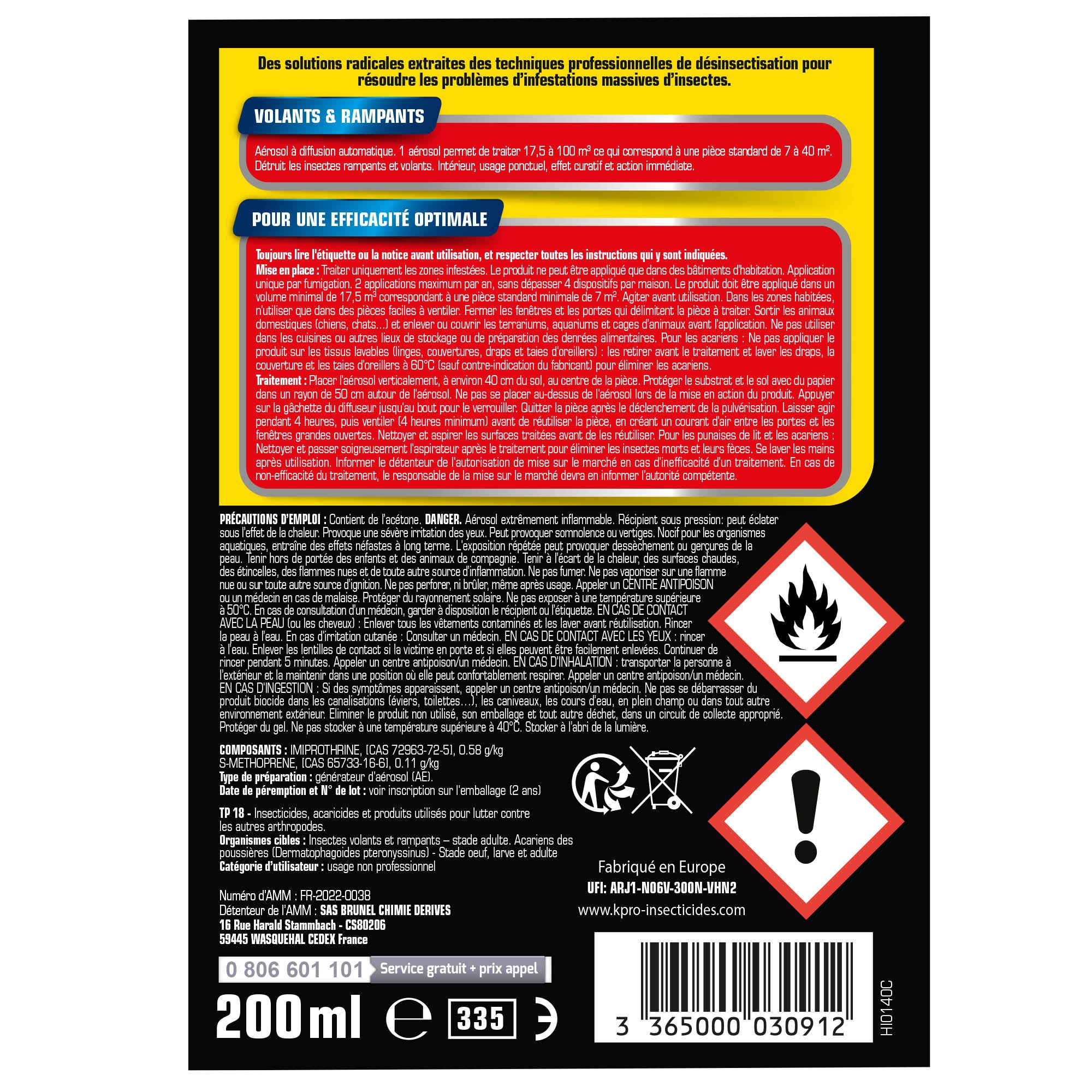 K.PRO - Aérosol diffusion automatique tous insectes
200ml