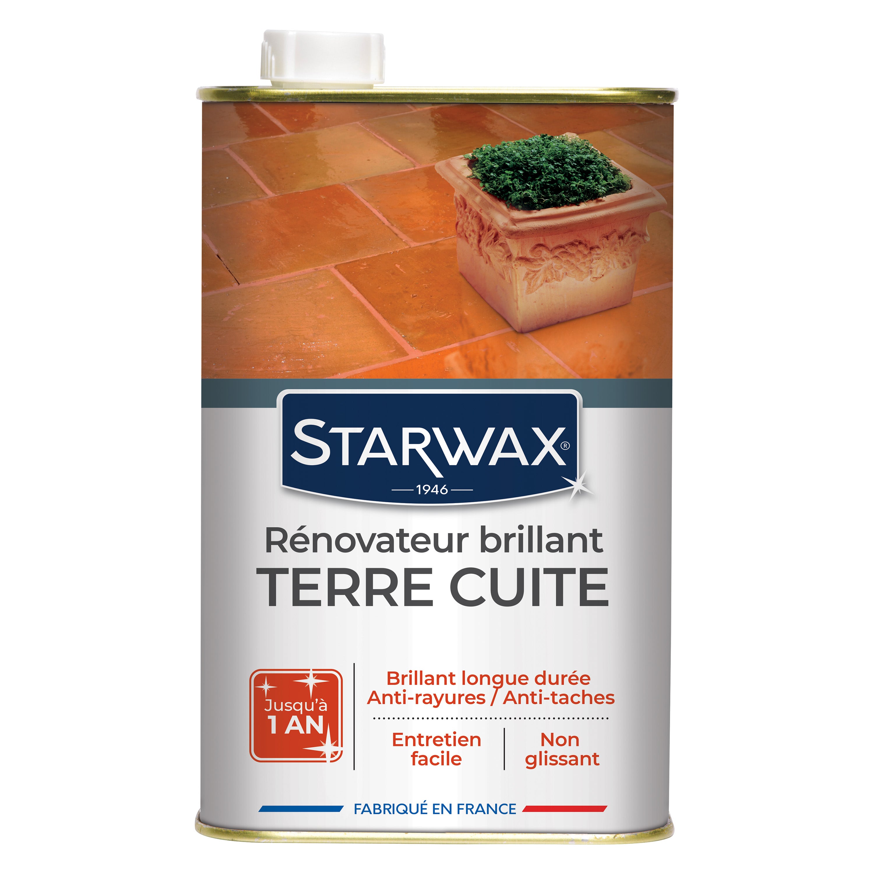 STARWAX - Rénovateur brillant protecteur pour tomettes et terres cuites 1L incolore
1L