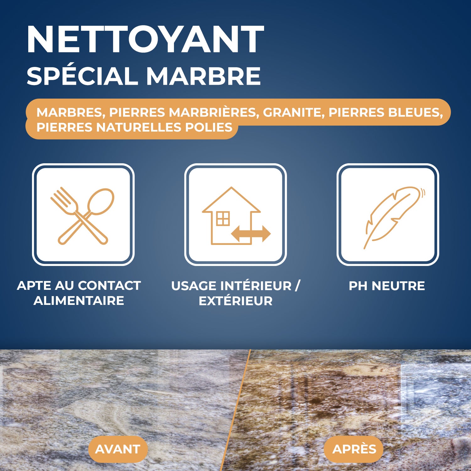 STARWAX - Nettoyant raviveur pour marbre et pierres naturelles 250ml