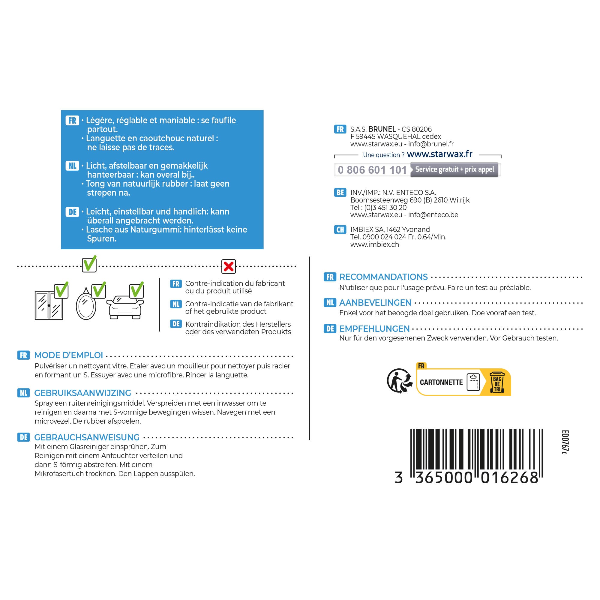 STARWAX - Raclette lave-vitres Expert X1