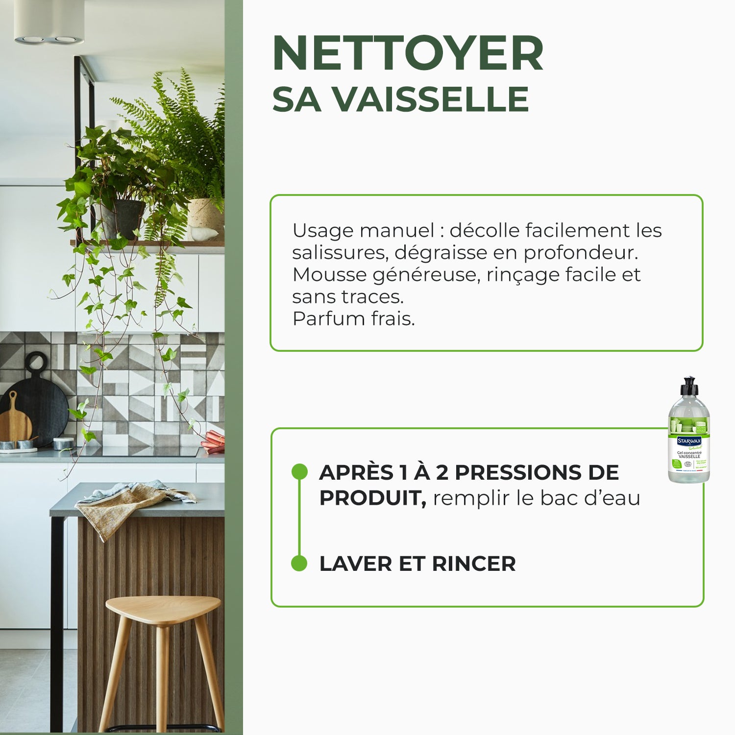 STARWAX SOLUVERT - Gel vaisselle concentré 500ml