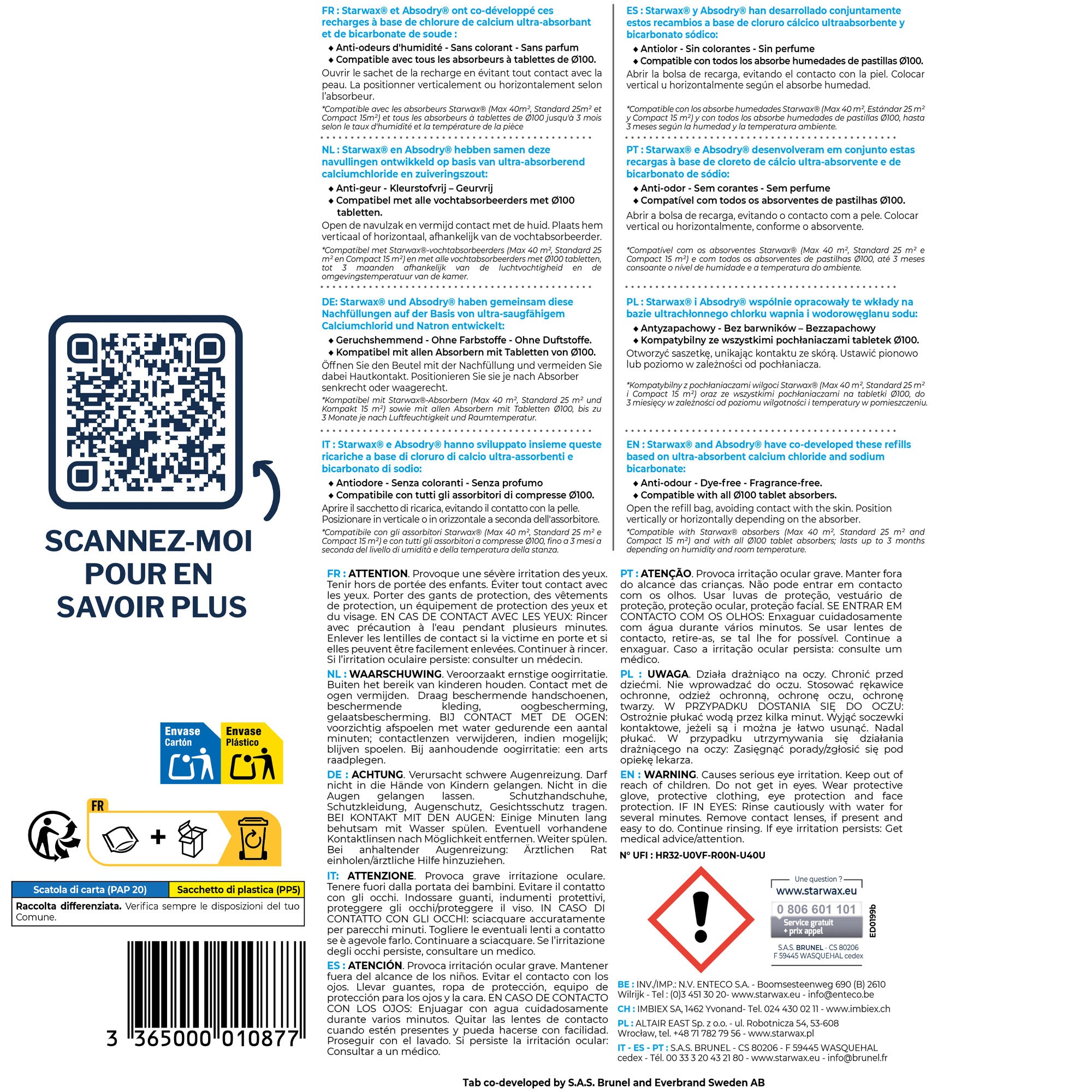 STARWAX - Pack de tablettes Starwax Absodry 500g x4