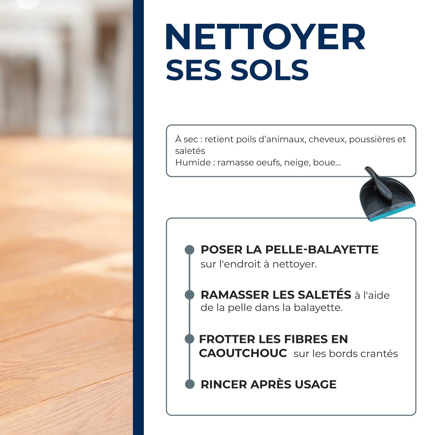 STARWAX - Pelle balayette caoutchouc X1