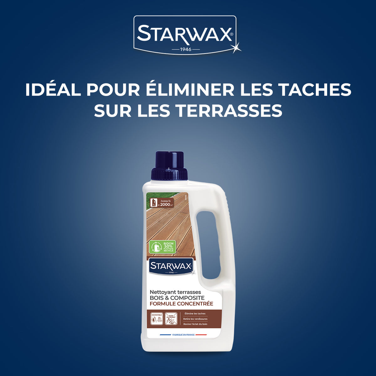 STARWAX - Nettoyant concentré pour terrasses en bois et composite
1L