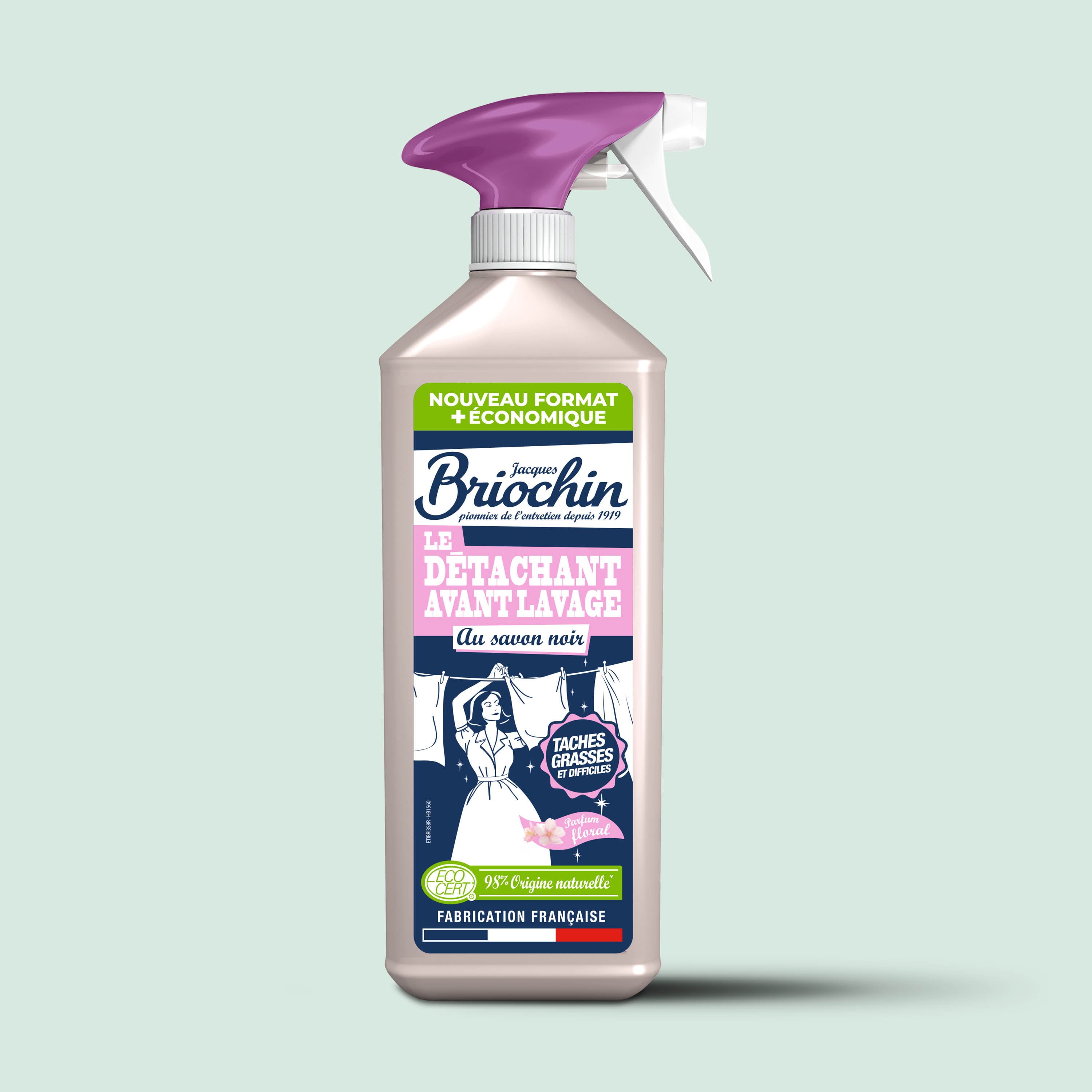 JACQUES BRIOCHIN - Le détachant avant lavage au Savon Noir 700ml Parfum floral