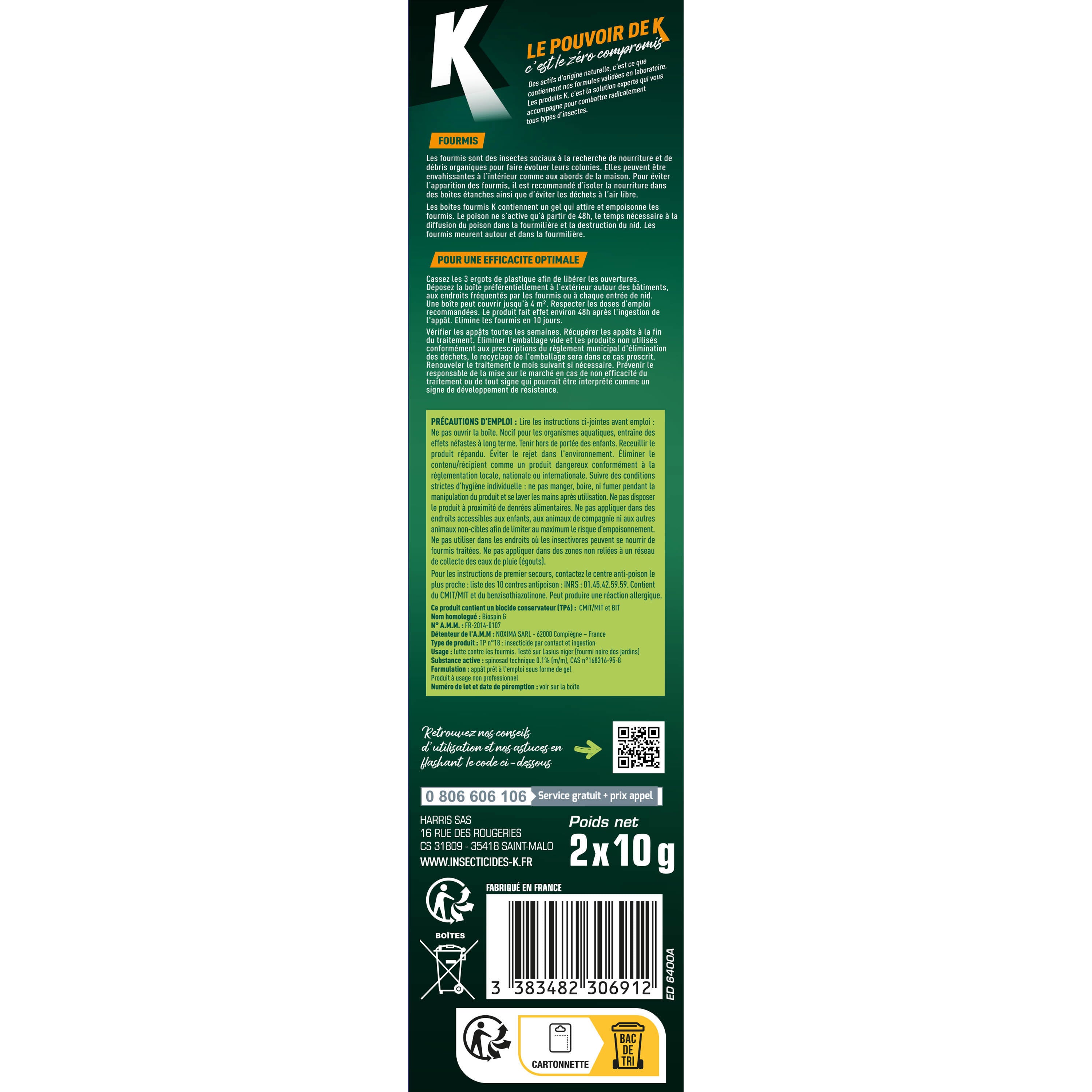 K - Boites anti-fourmis 10g x 2