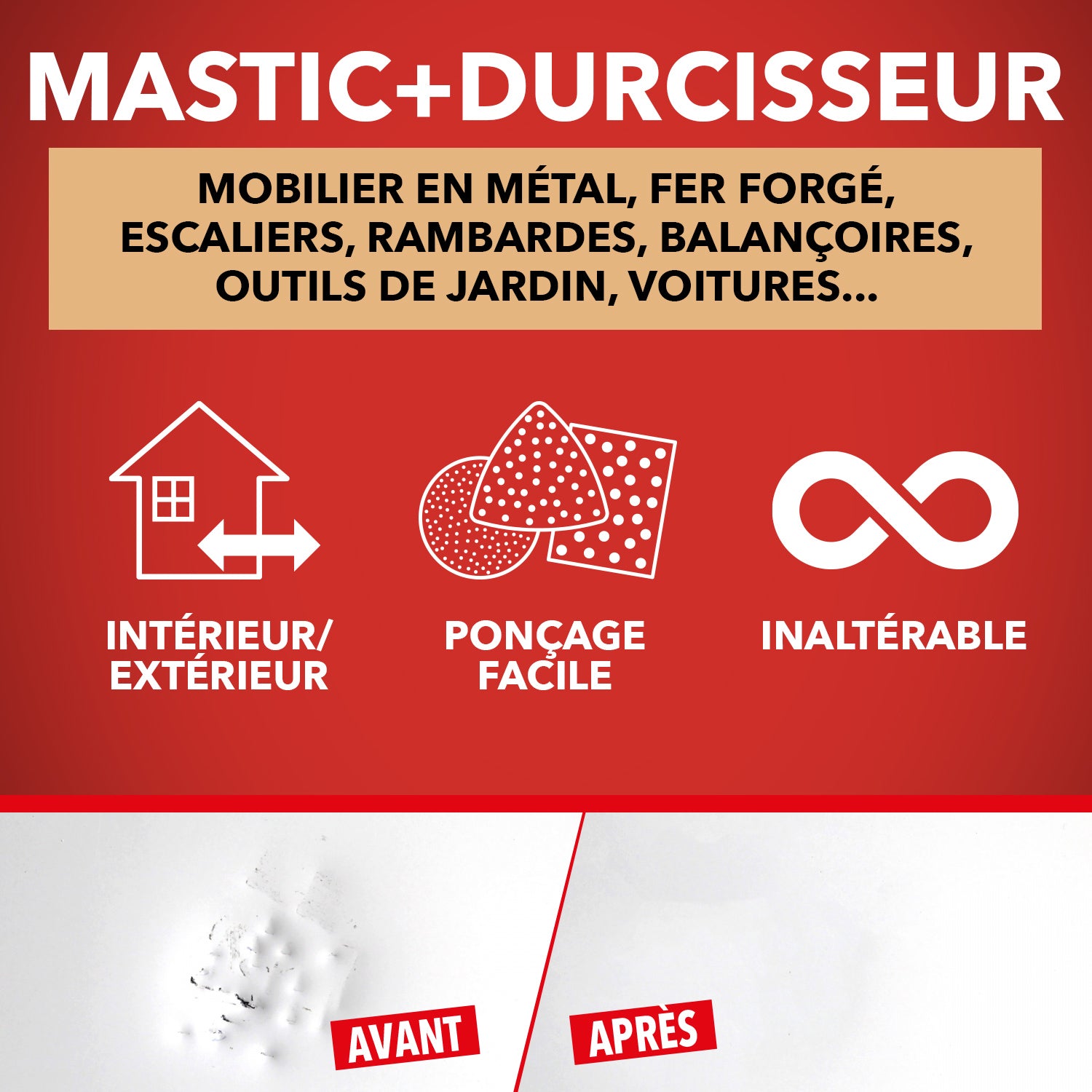 SINTO - Répare métal standard 120g Blanc